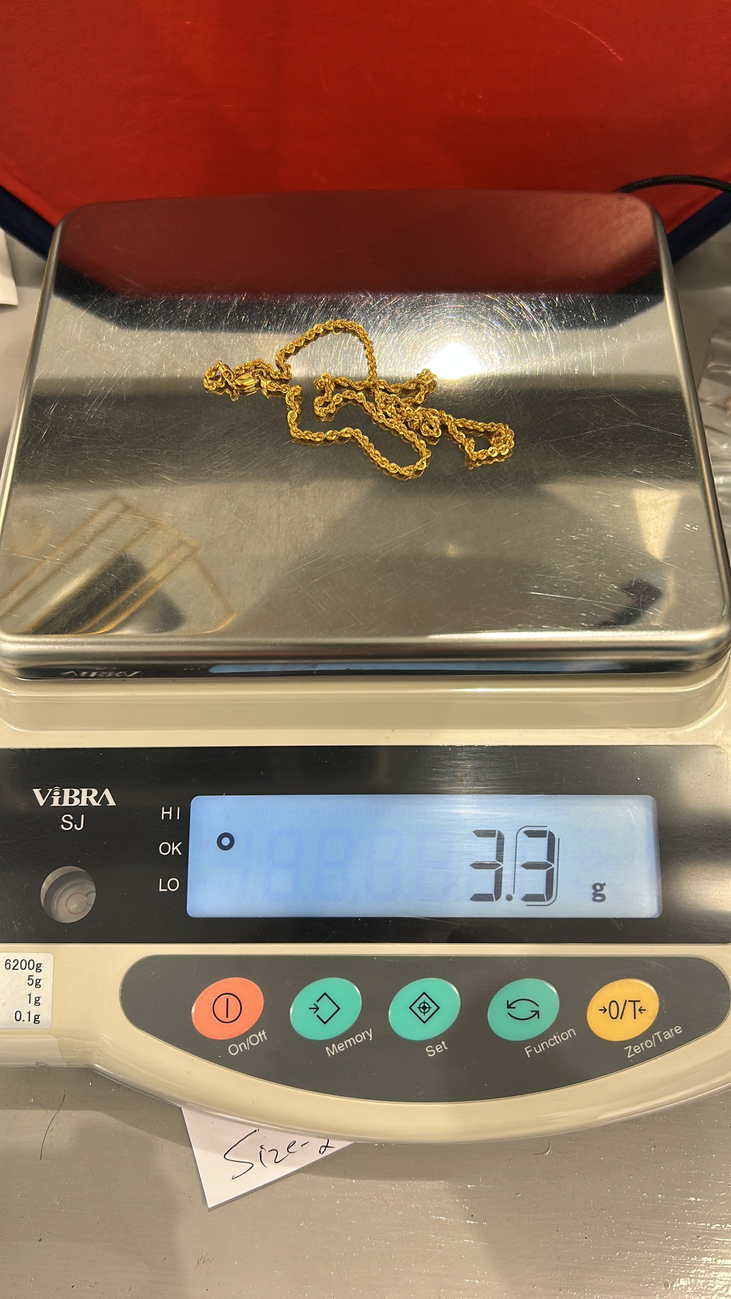 22ct gold hollow rope chain 16 inch hallmarked