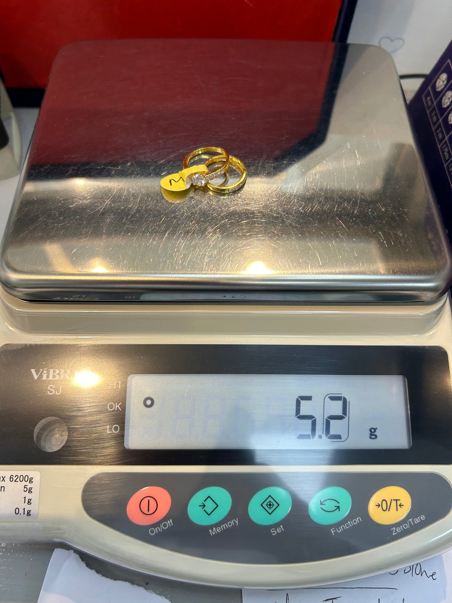 22ct Gold Double Set Ring 5.2 grams Hallmarked Size M