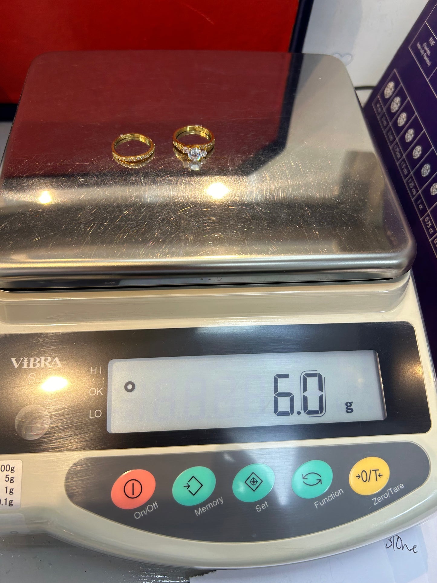 22ct Gold Double Set Ring - 6.0 grams (Hallmarked, Size L)