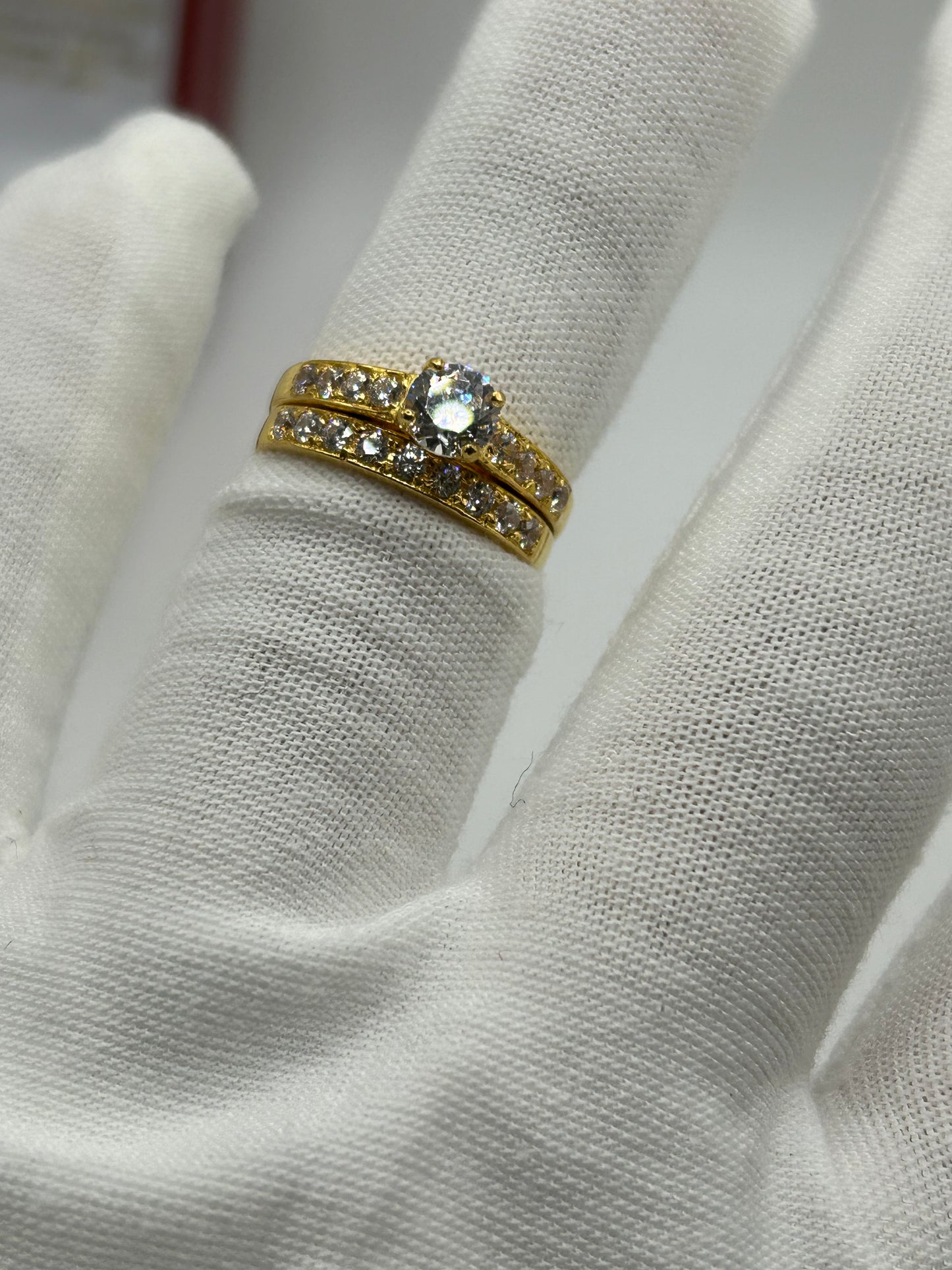 22ct Gold Double Set Ring 5.2 grams Hallmarked Size M