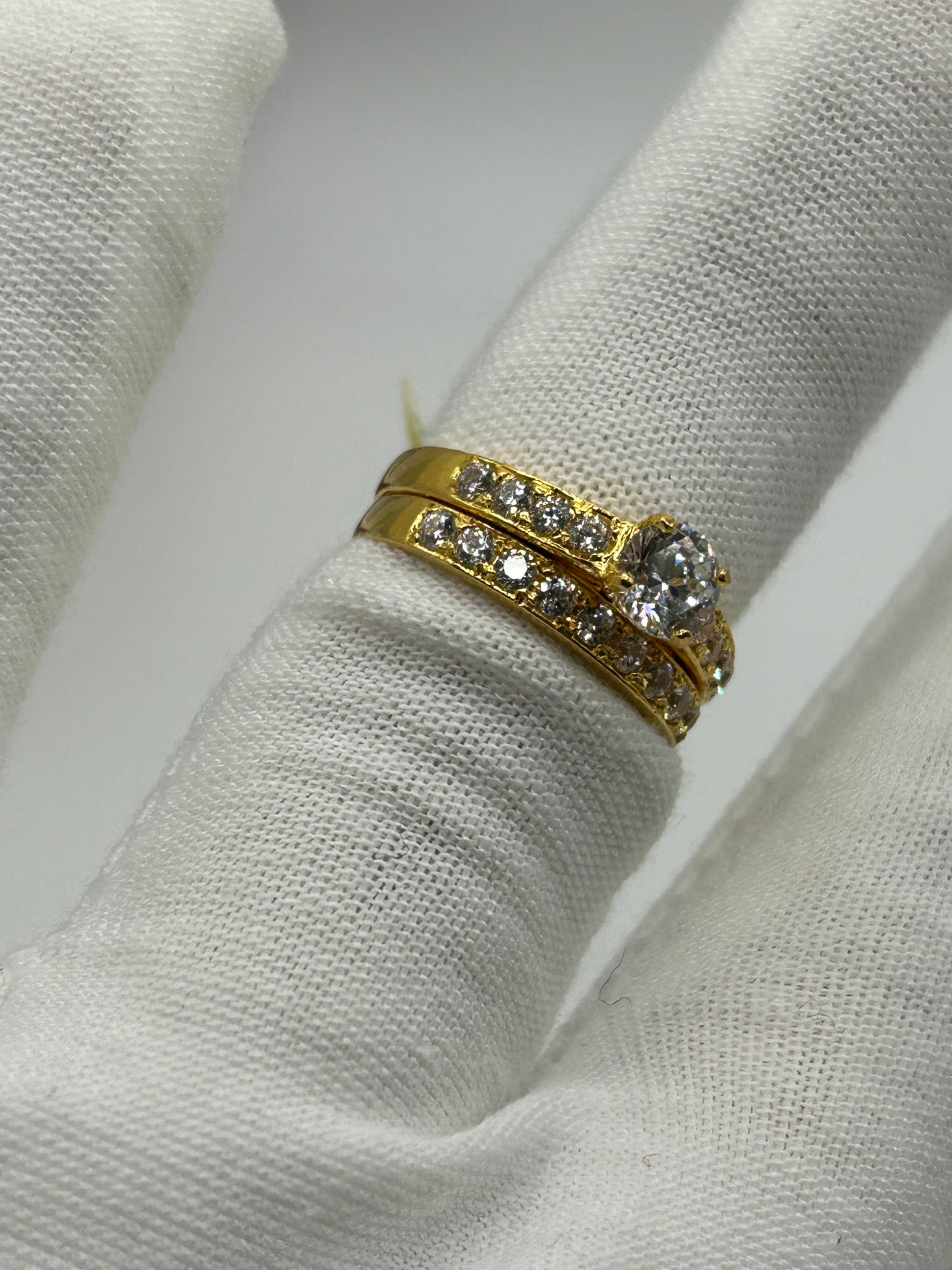 22ct Gold Double Set Ring 5.2 grams Hallmarked Size M