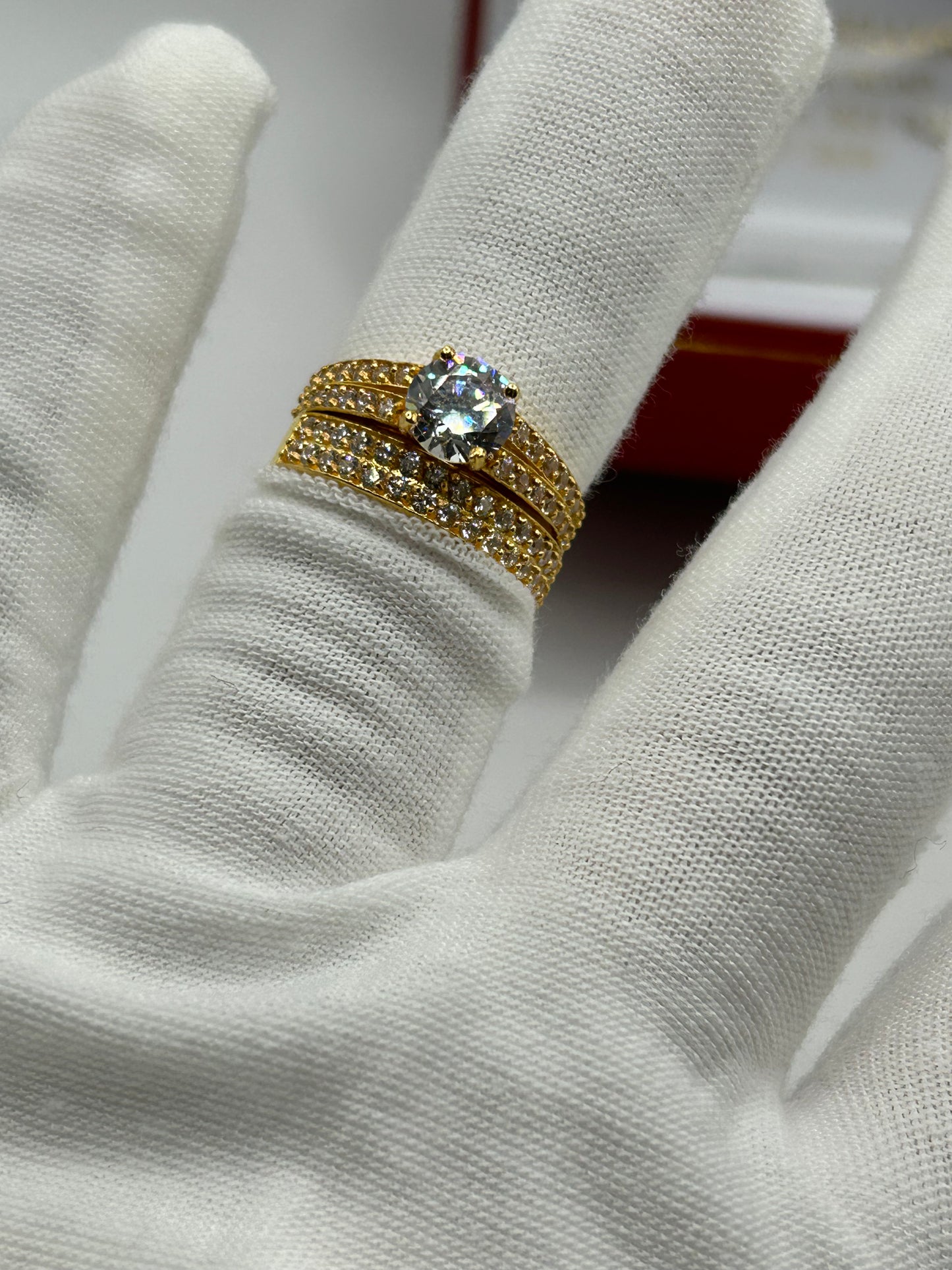 22ct Gold Double Set Ring 5.7 grams Hallmarked Size N