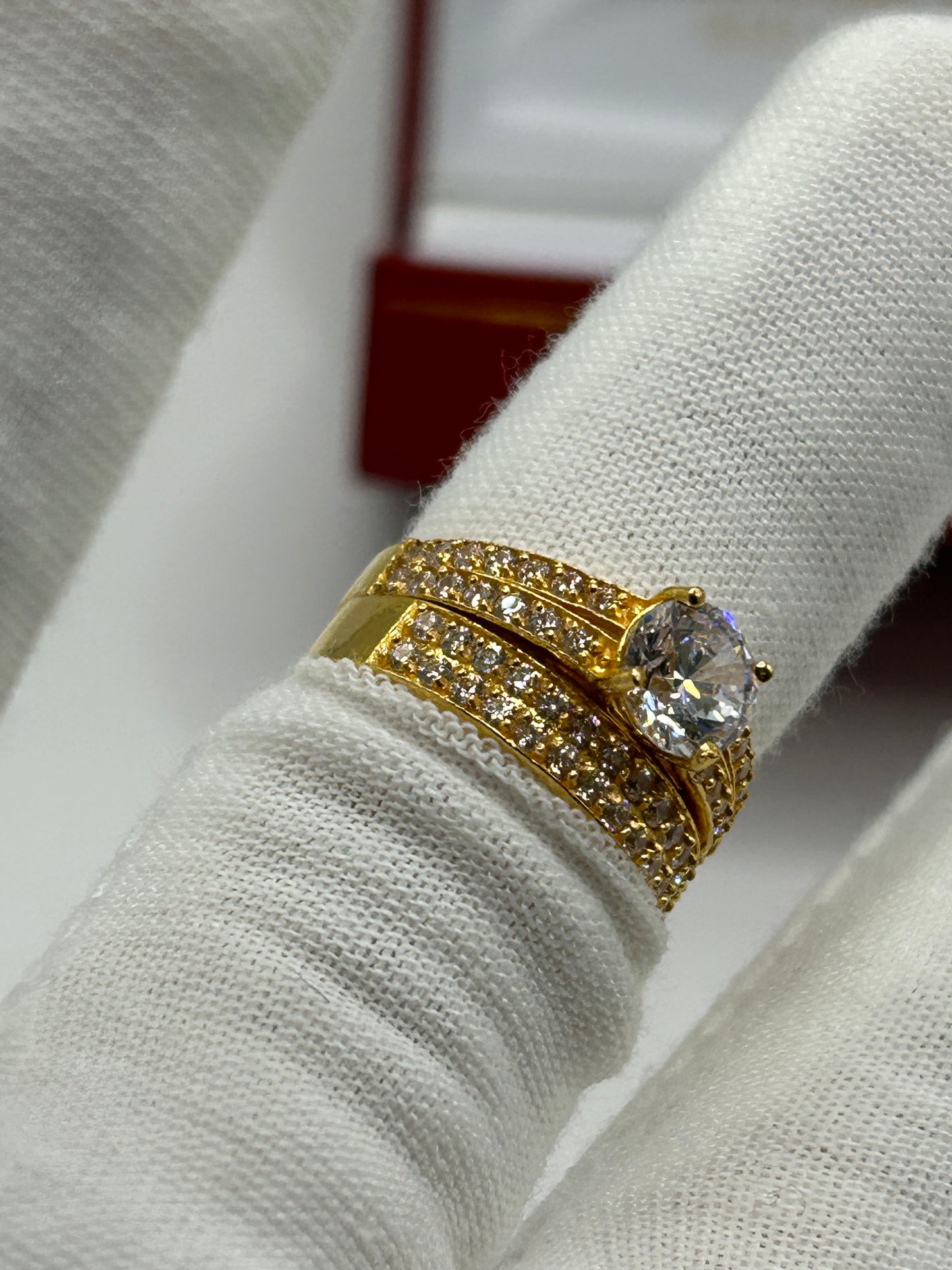 22ct Gold Double Set Ring 5.7 grams Hallmarked Size N