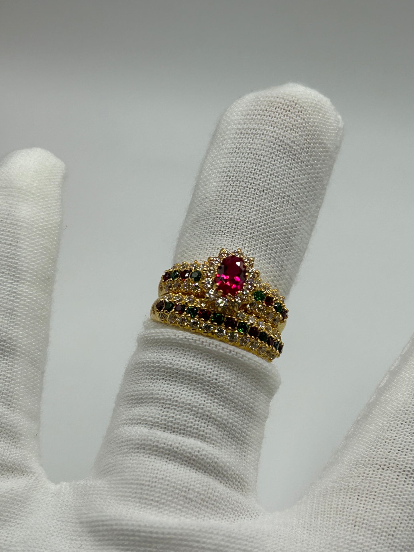 22ct Gold Double Set Ring 7.2 grams Hallmarked Size L