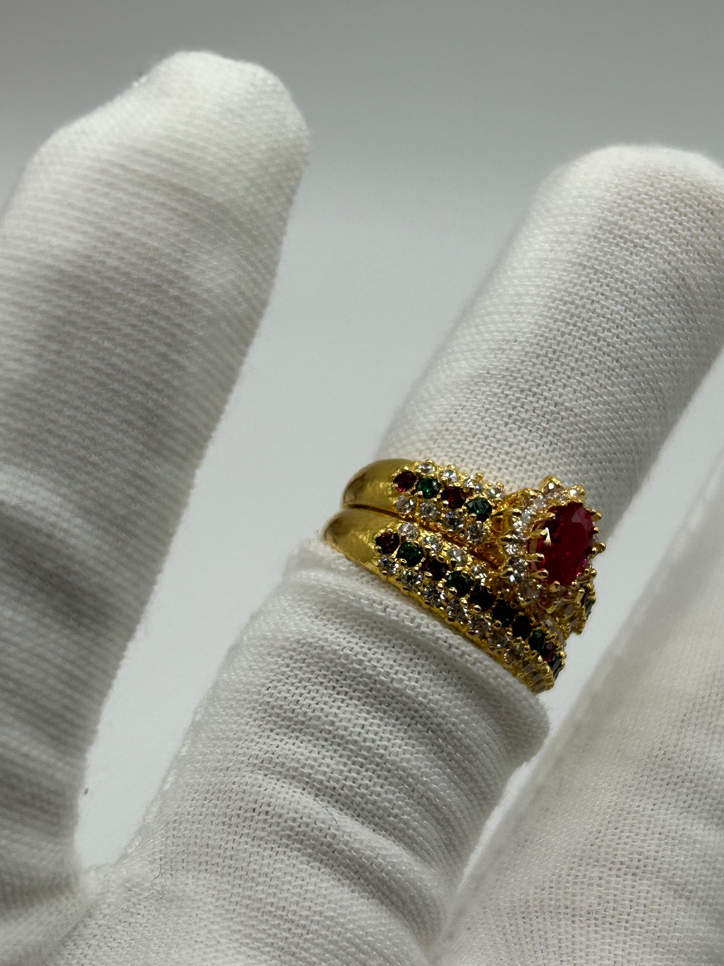 22ct Gold Double Set Ring 7.2 grams Hallmarked Size L