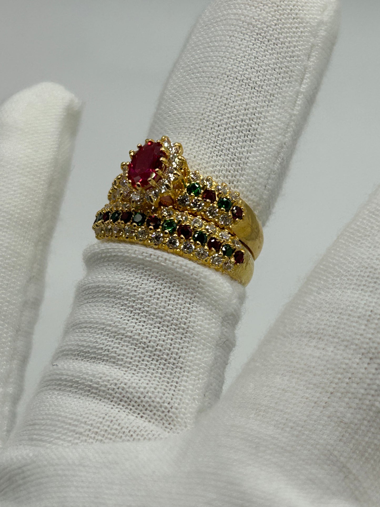 22ct Gold Double Set Ring 7.2 grams Hallmarked Size L