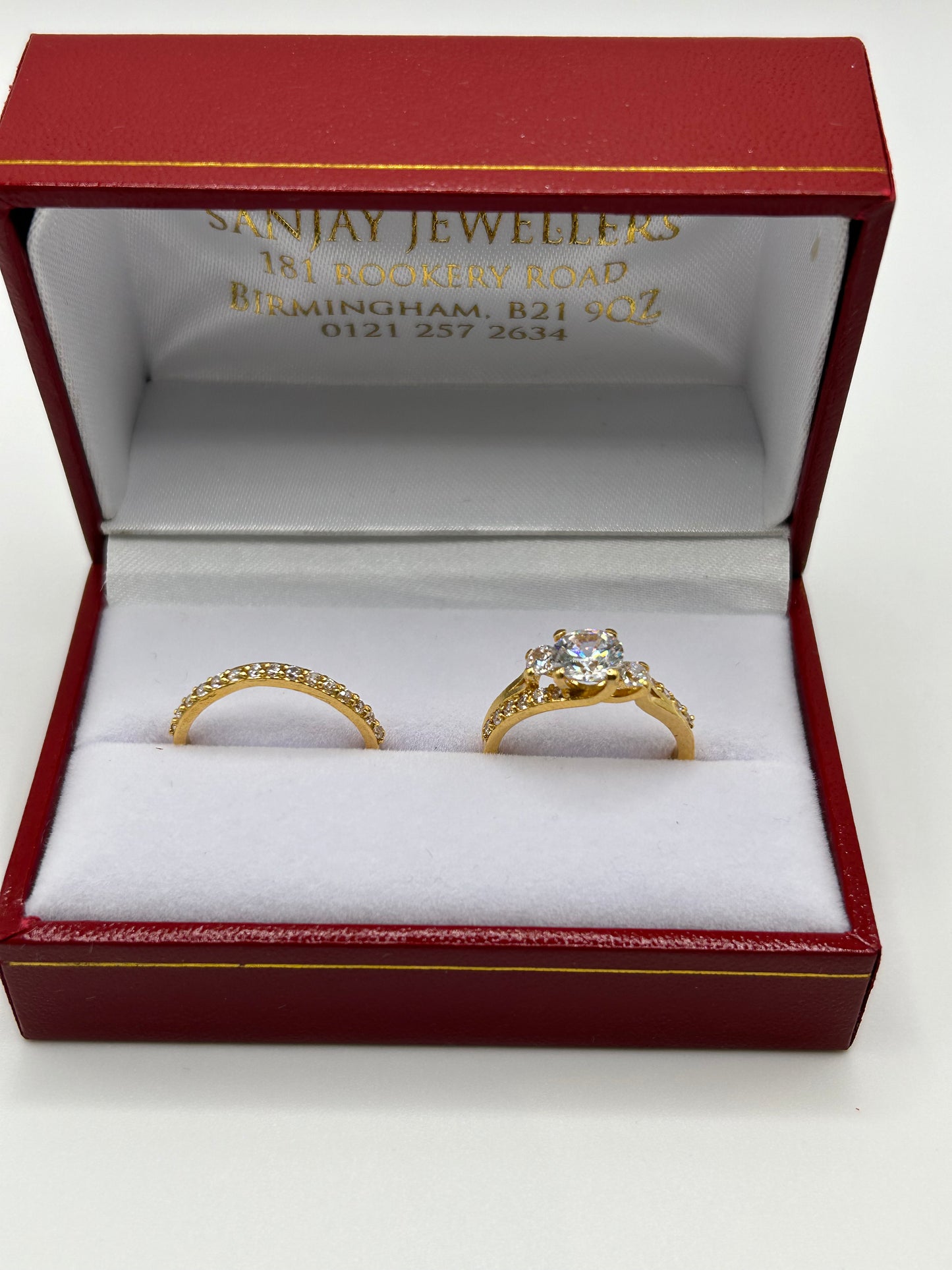22ct Gold Double Set Ring - 6.0 grams (Hallmarked, Size L)