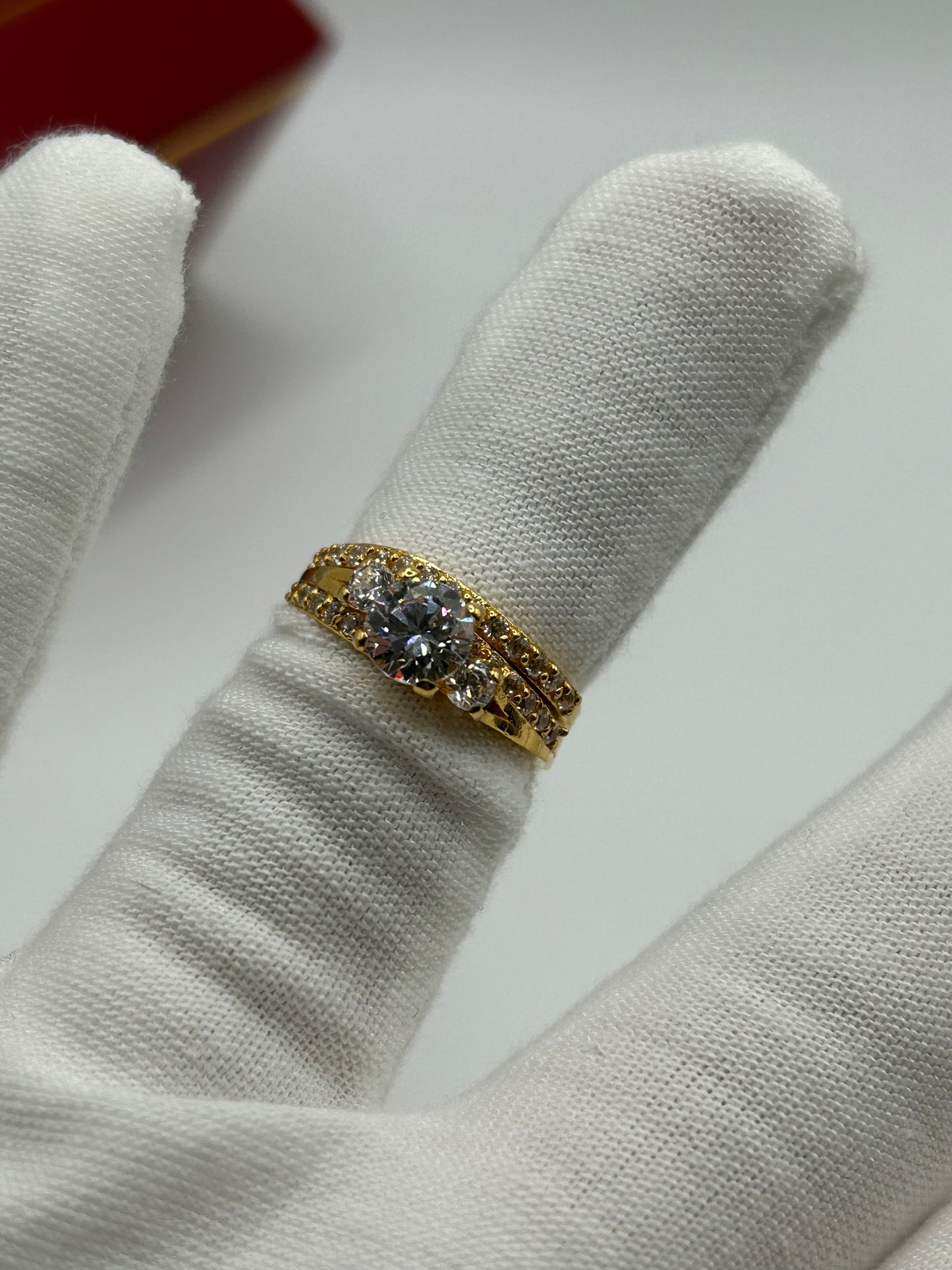 22ct Gold Double Set Ring - 6.0 grams (Hallmarked, Size L)