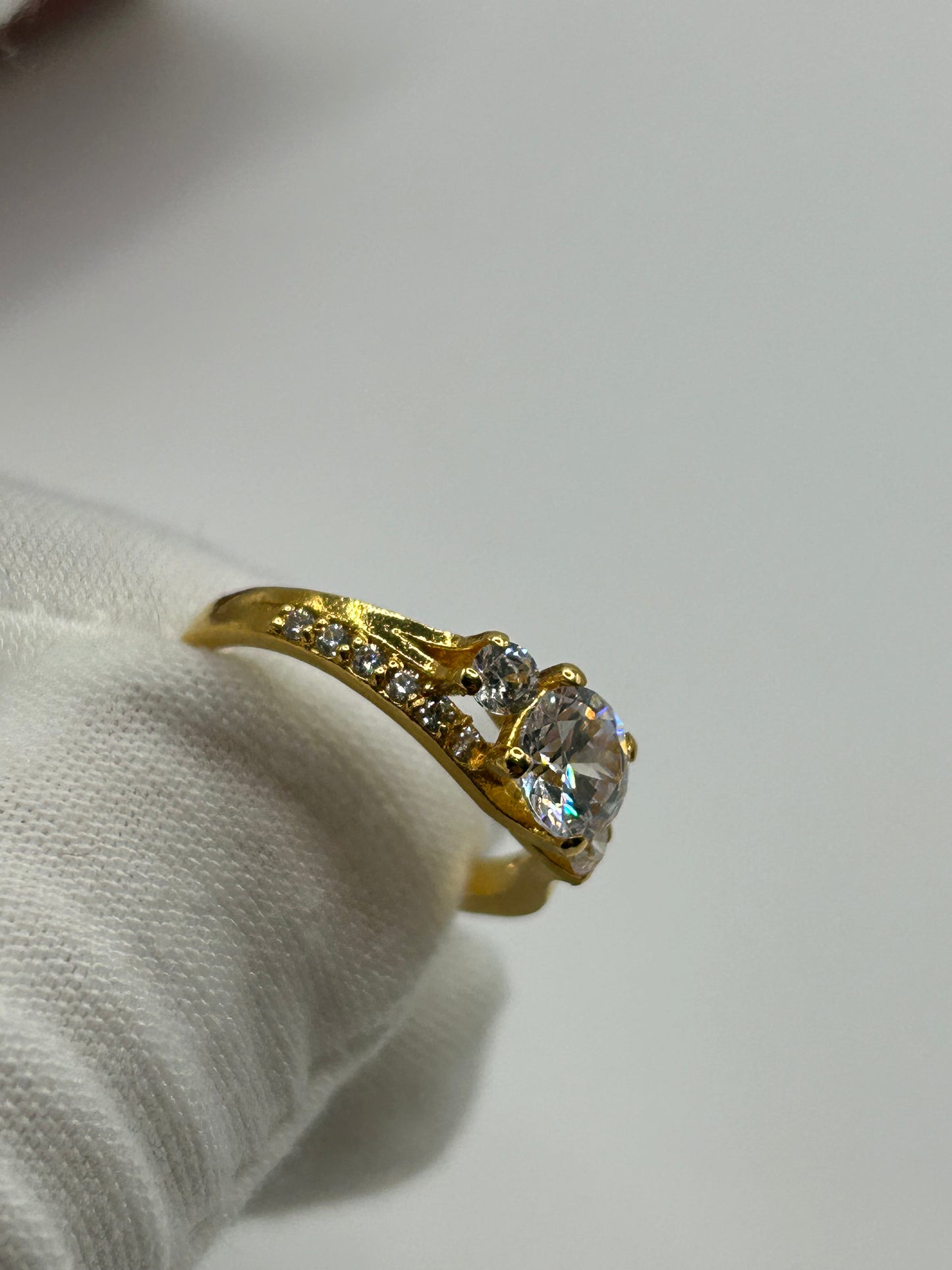 22ct Gold Double Set Ring - 6.0 grams (Hallmarked, Size L)