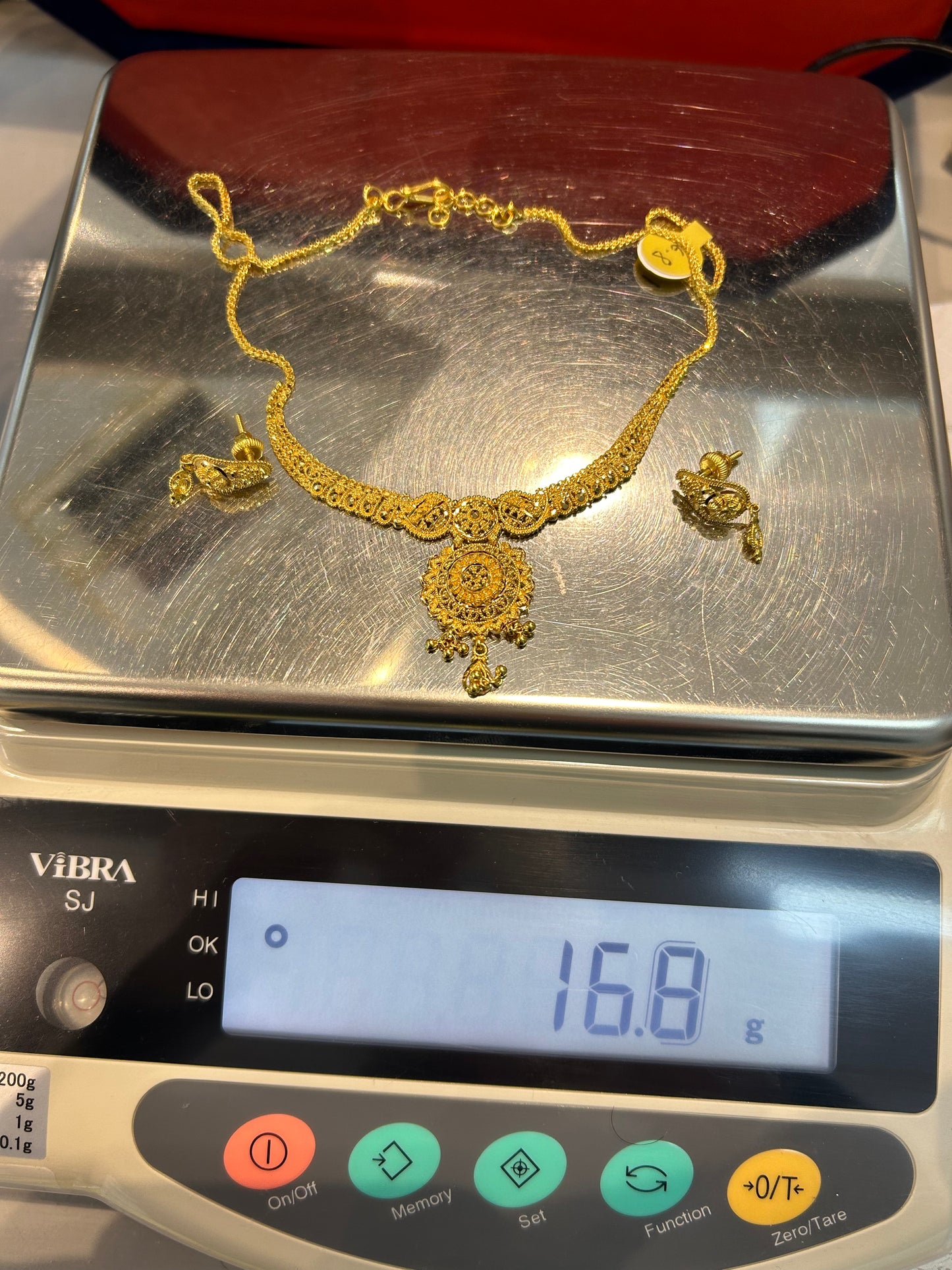 22ct Gold Bridal Set – Necklace & Matching Earrings – 16.8g (Hallmarked)