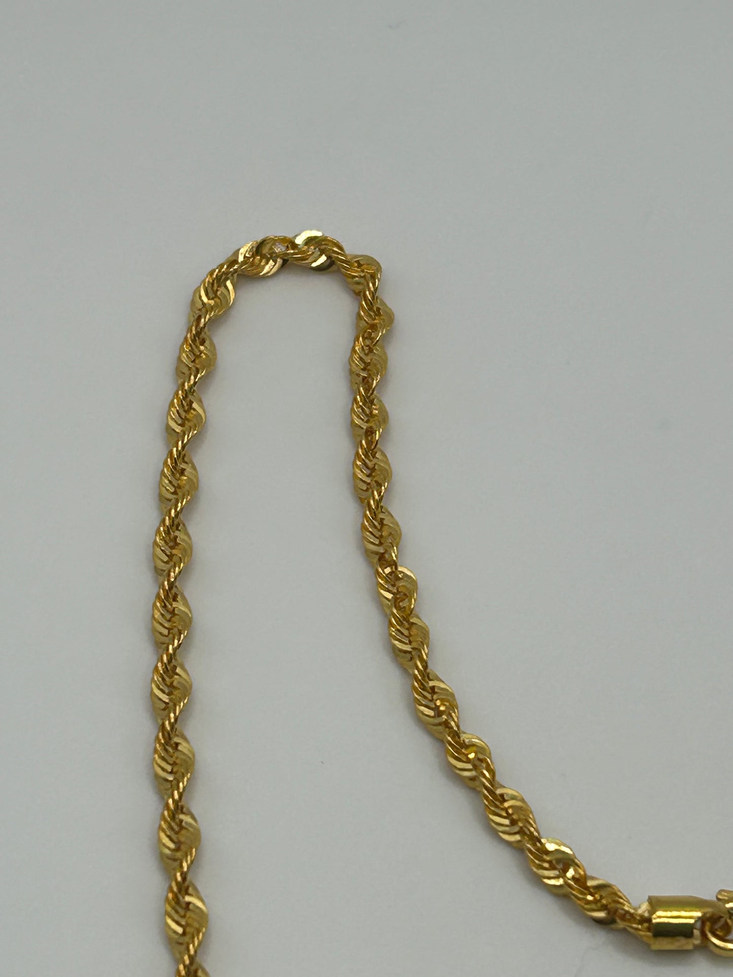 22ct Gold Rope Hollow Chain 7.5 grams Hallmarked