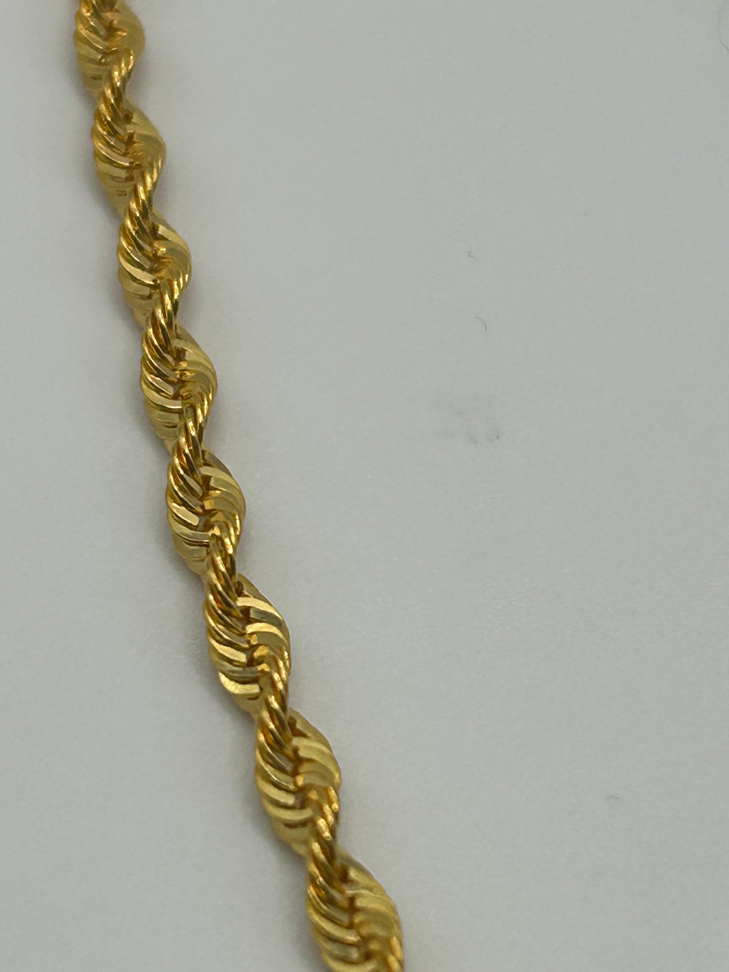 22ct Gold Rope Hollow Chain 7.5 grams Hallmarked