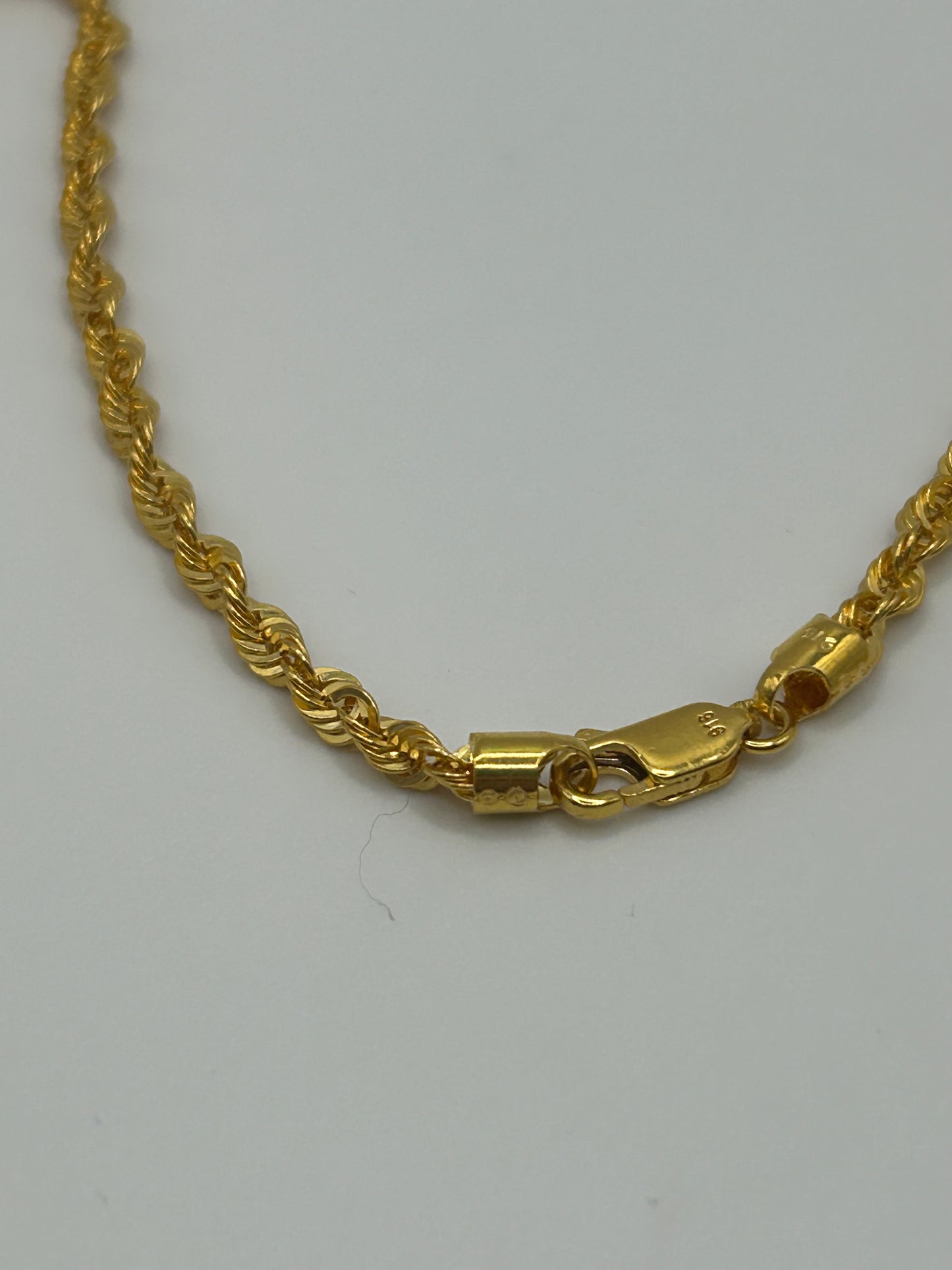 22ct Gold Rope Hollow Chain 7.5 grams Hallmarked