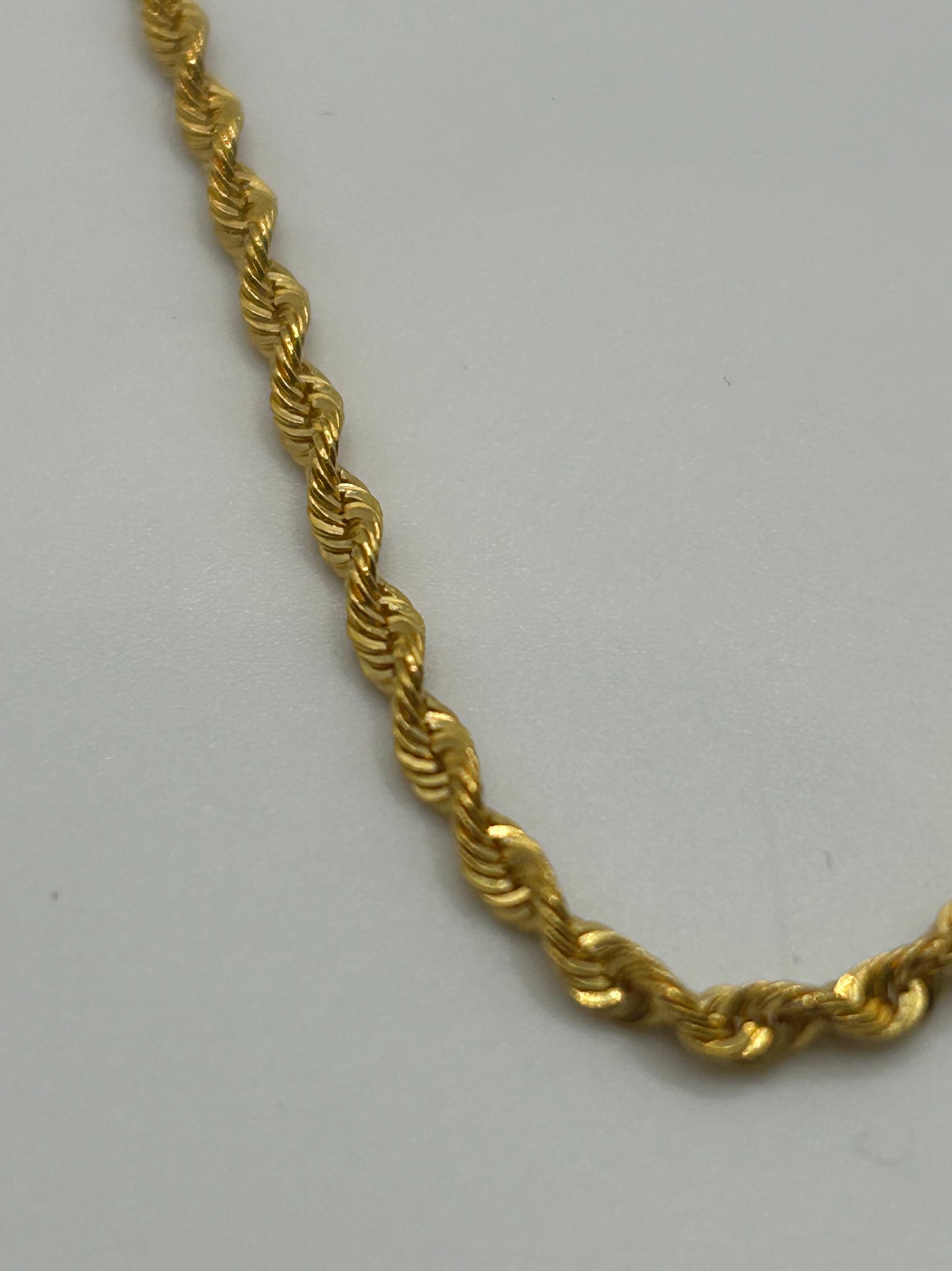 22ct Gold Rope Hollow Chain 3.5 grams Hallmarked