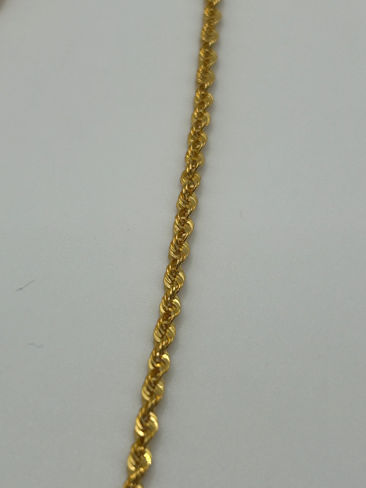 22ct Gold Rope Hollow Chain 3.5 grams Hallmarked
