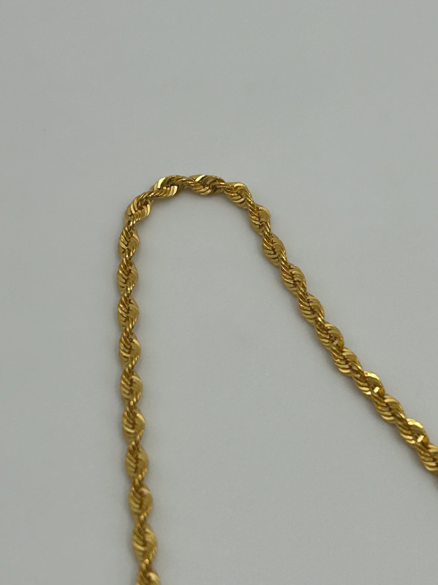 22ct Gold Rope Hollow Chain 3.5 grams Hallmarked