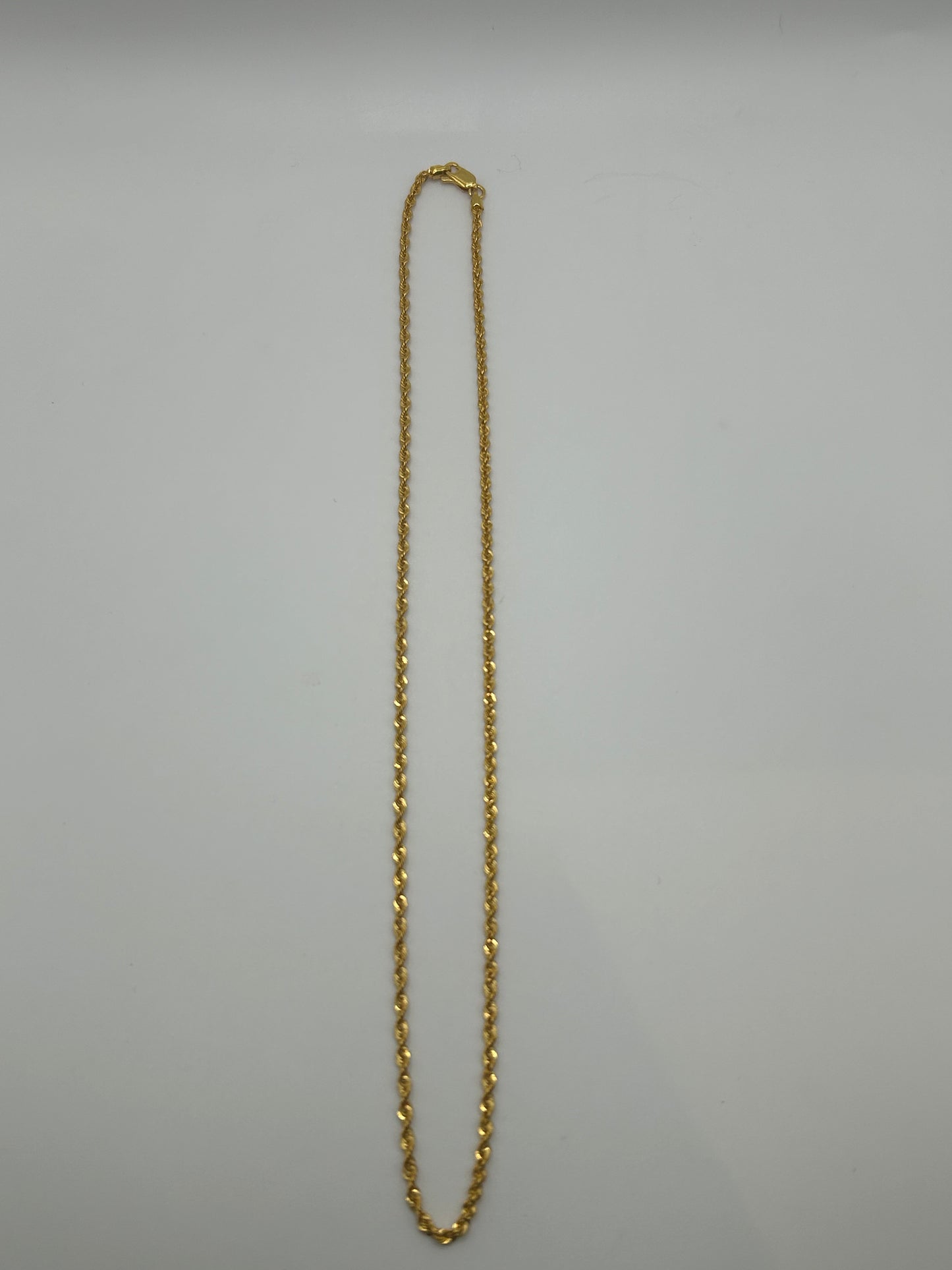 22ct Gold Rope Hollow Chain 3.5 grams Hallmarked