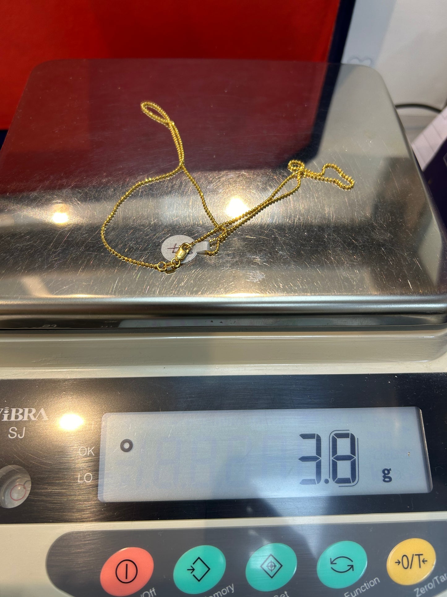 22ct Gold Ball Design Chain - 3.8 Grams, 18 Inches, Hallmarked