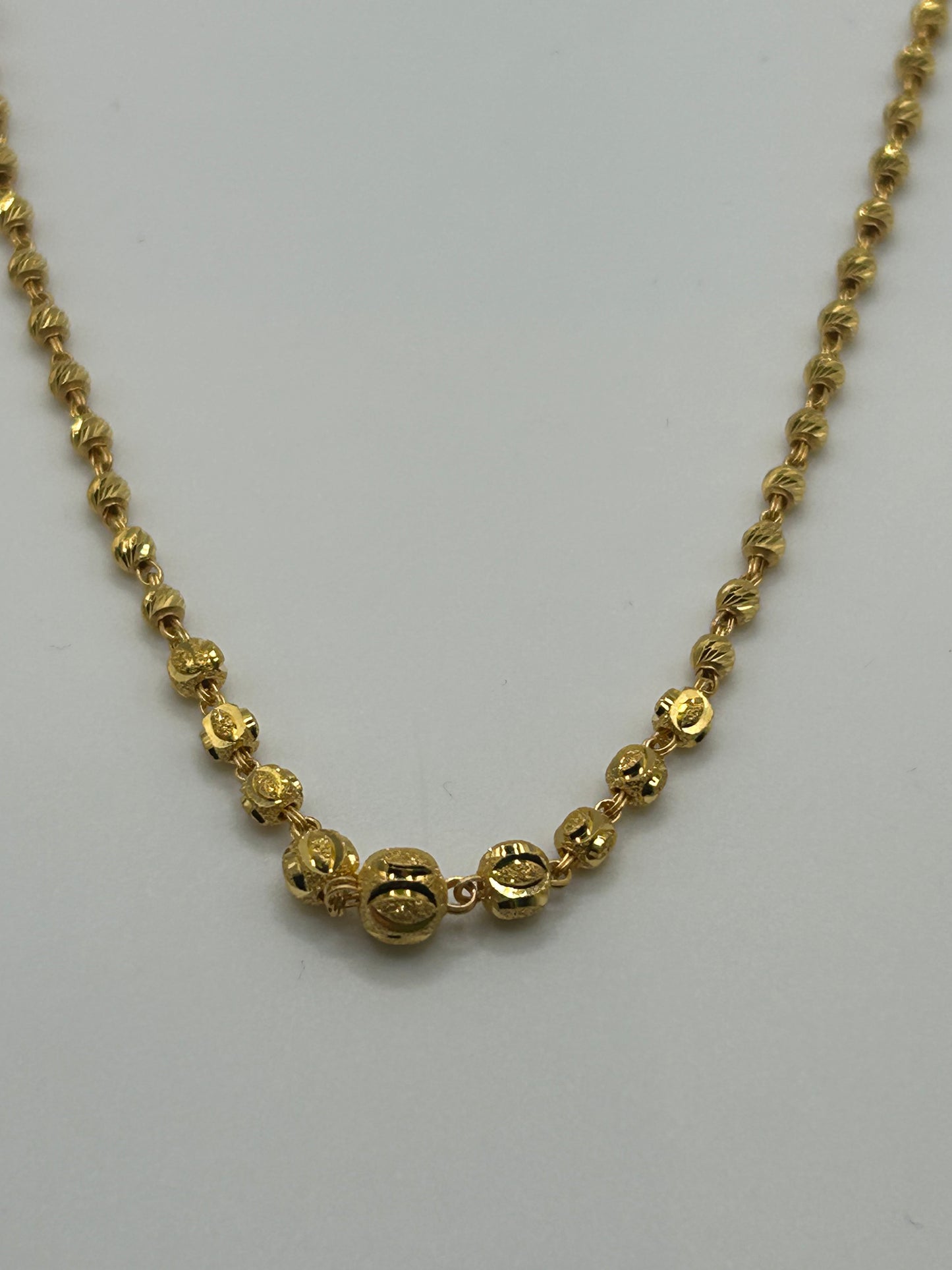22ct Gold Mala Chain - 10.6 Grams, 20 Inches Hallmarked