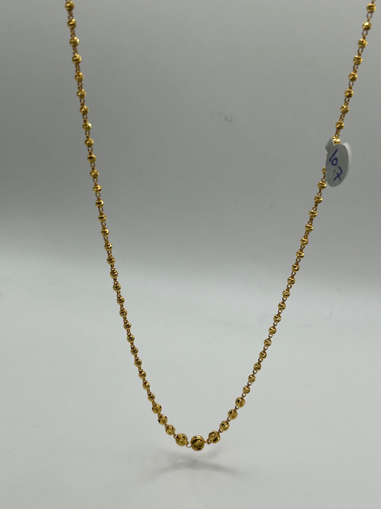 22ct Gold Mala Chain - 10.6 Grams, 20 Inches Hallmarked