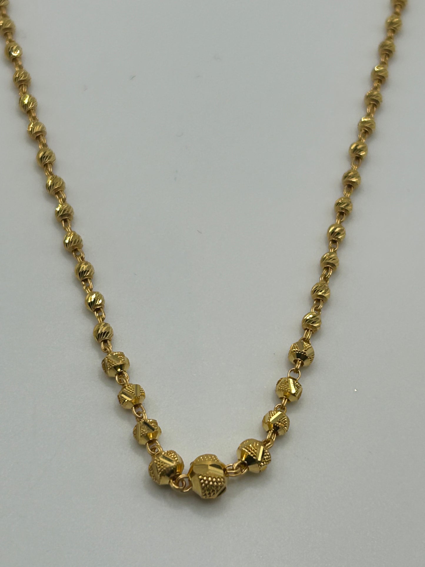 22ct Gold Mala Chain - 10.7 Grams, 20 Inches Hallmarked