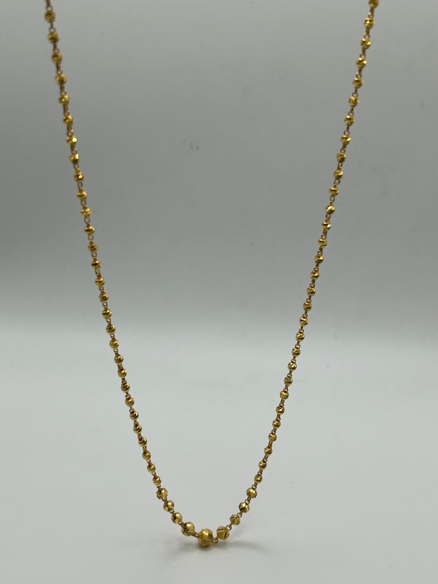 22ct Gold Mala Chain - 10.7 Grams, 20 Inches Hallmarked