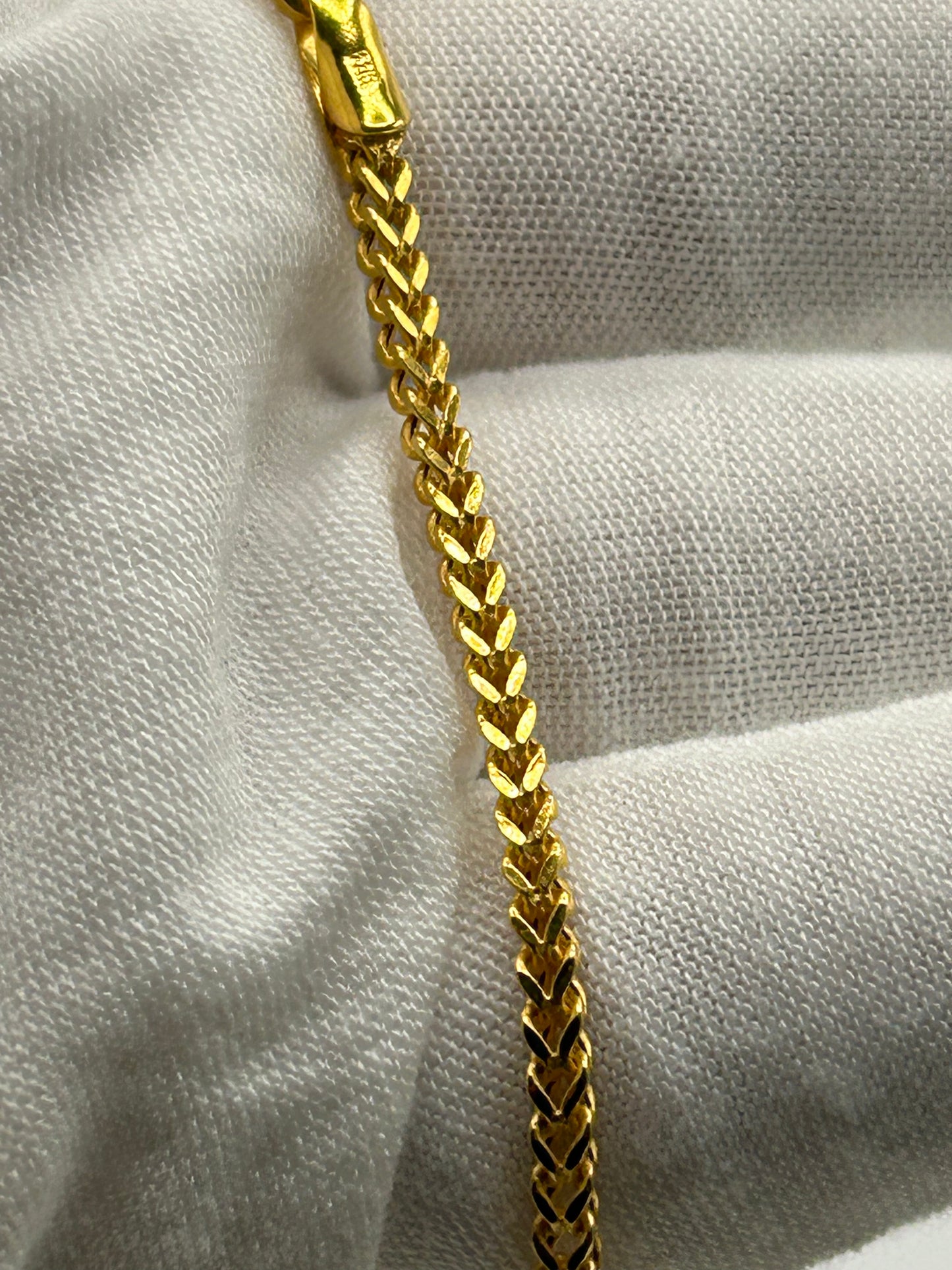 22ct Gold Franco Chain - 7.5 Grams, 16 Inches, Hallmarked