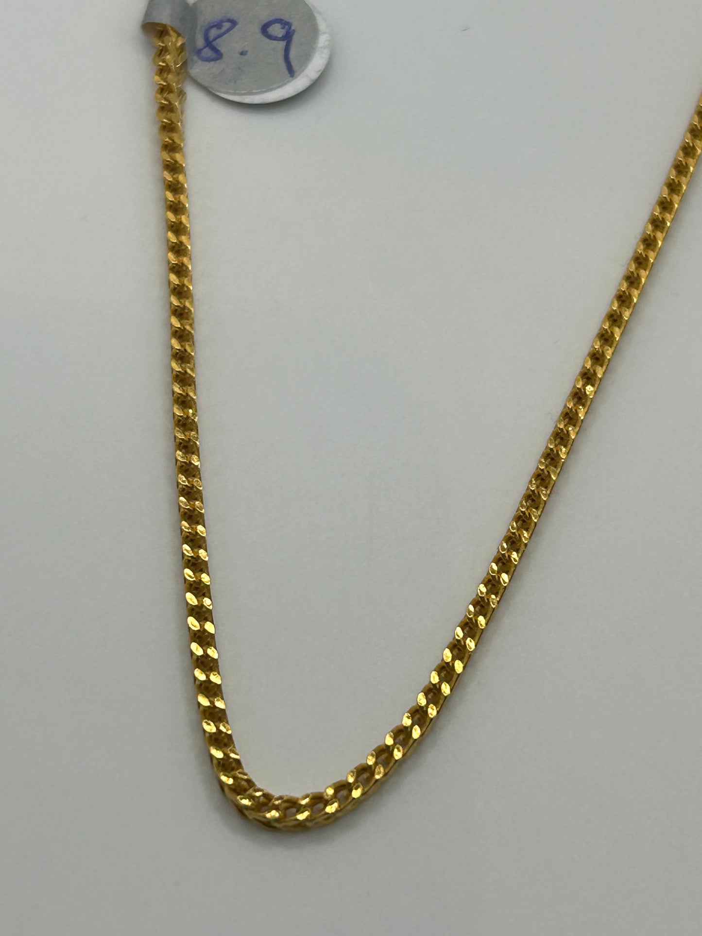 22ct Gold Franco Chain - 8.9 Grams, 20 Inches, Hallmarked