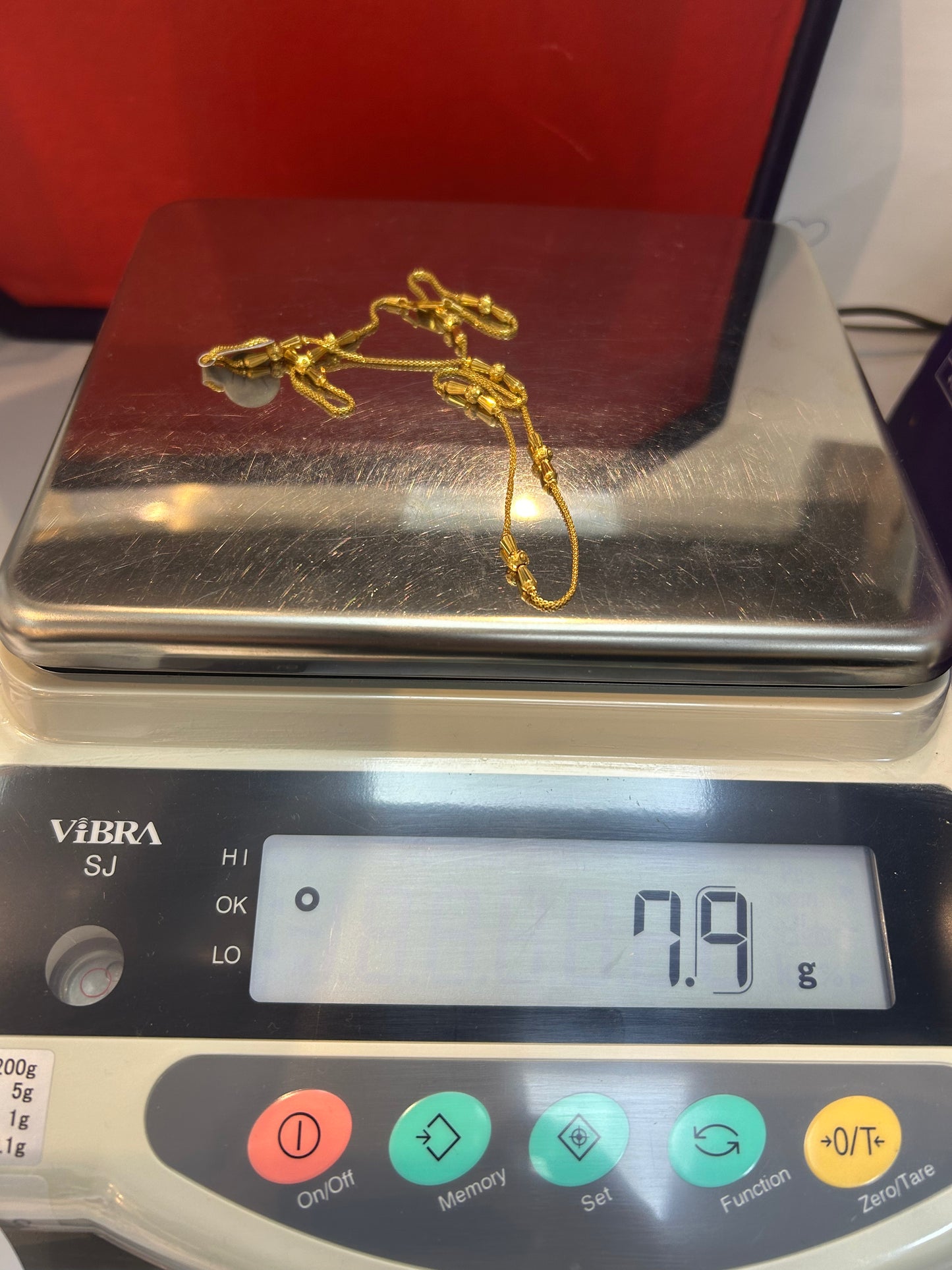22ct Gold Chain/Necklace 7.9 grams Hallmarked 20 inch