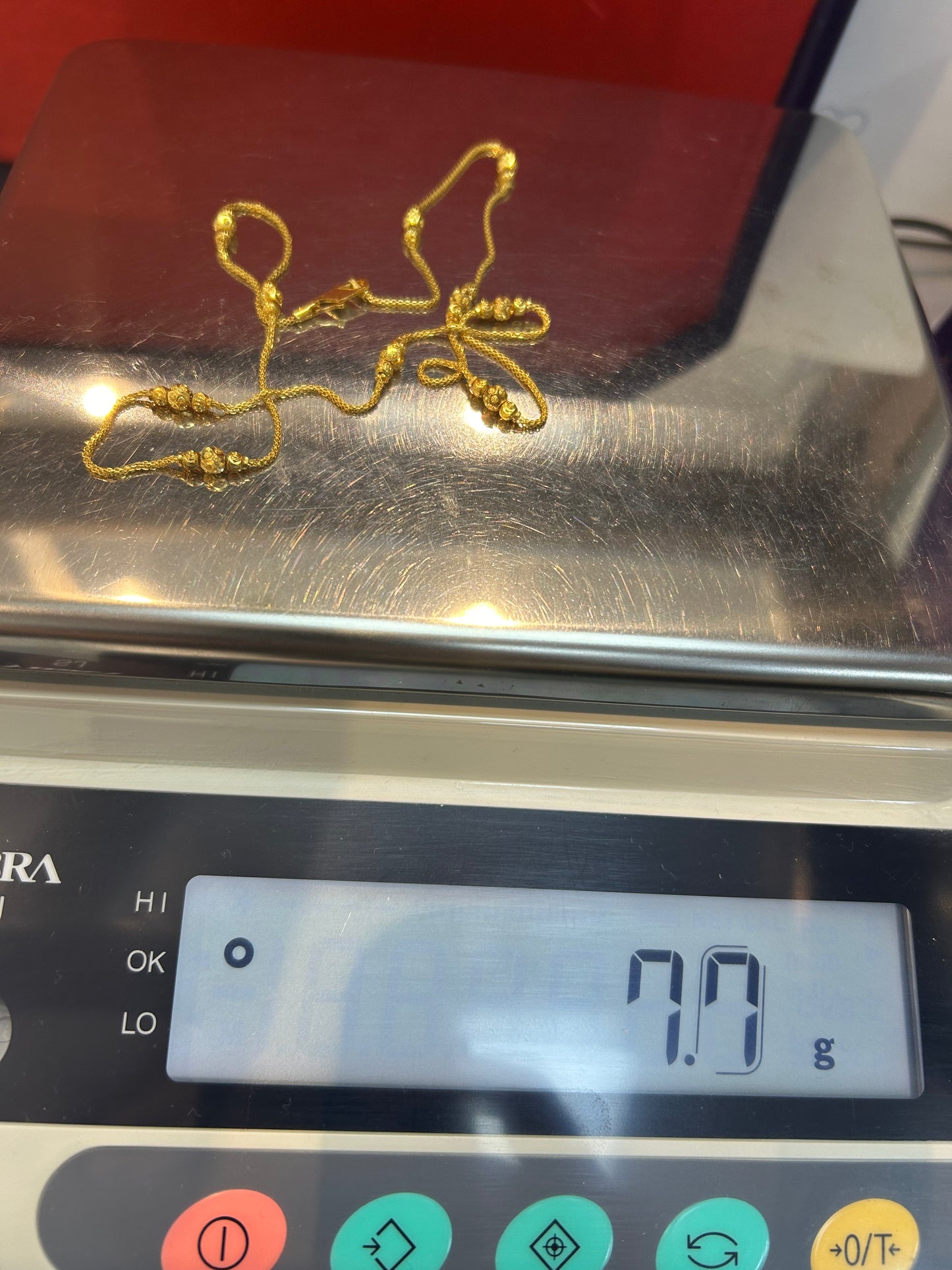 22ct Gold Chain/Necklace 7.7 grams Hallmarked 20 inch