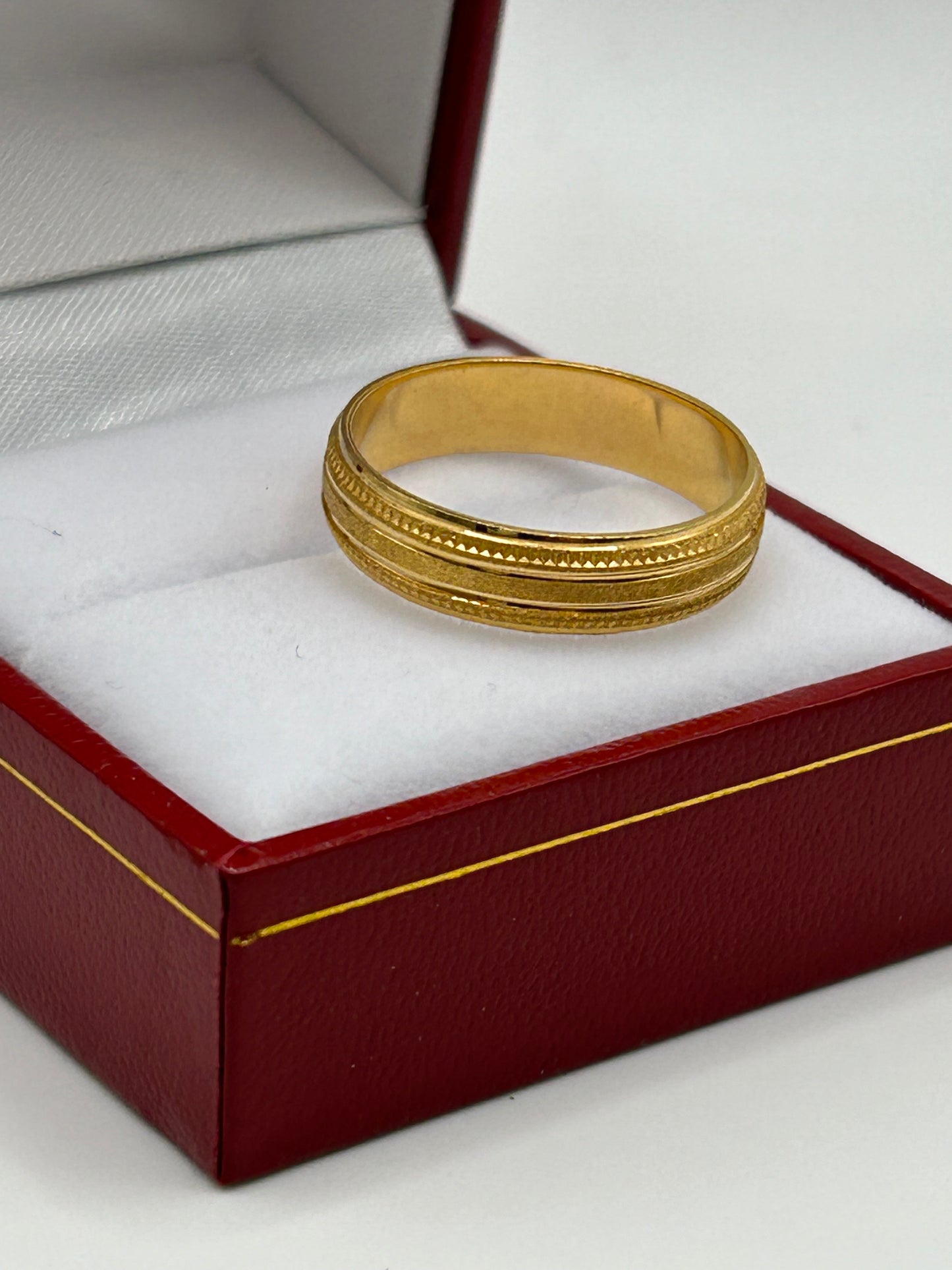 22ct Gold Men’s Band - 6.1 grams, Size S ½ (Hallmarked)