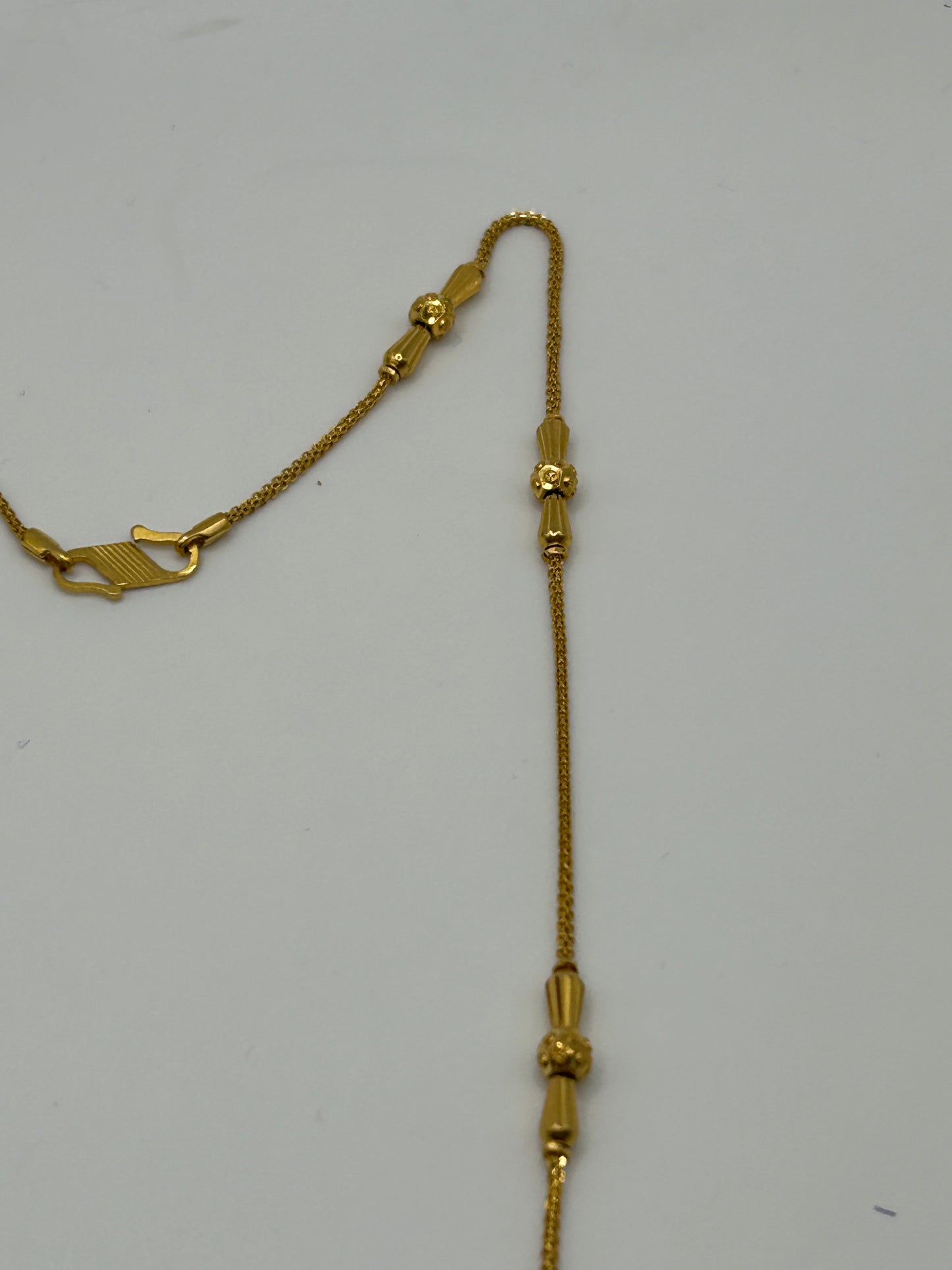 22ct Gold Chain/Necklace 7.9 grams Hallmarked 20 inch