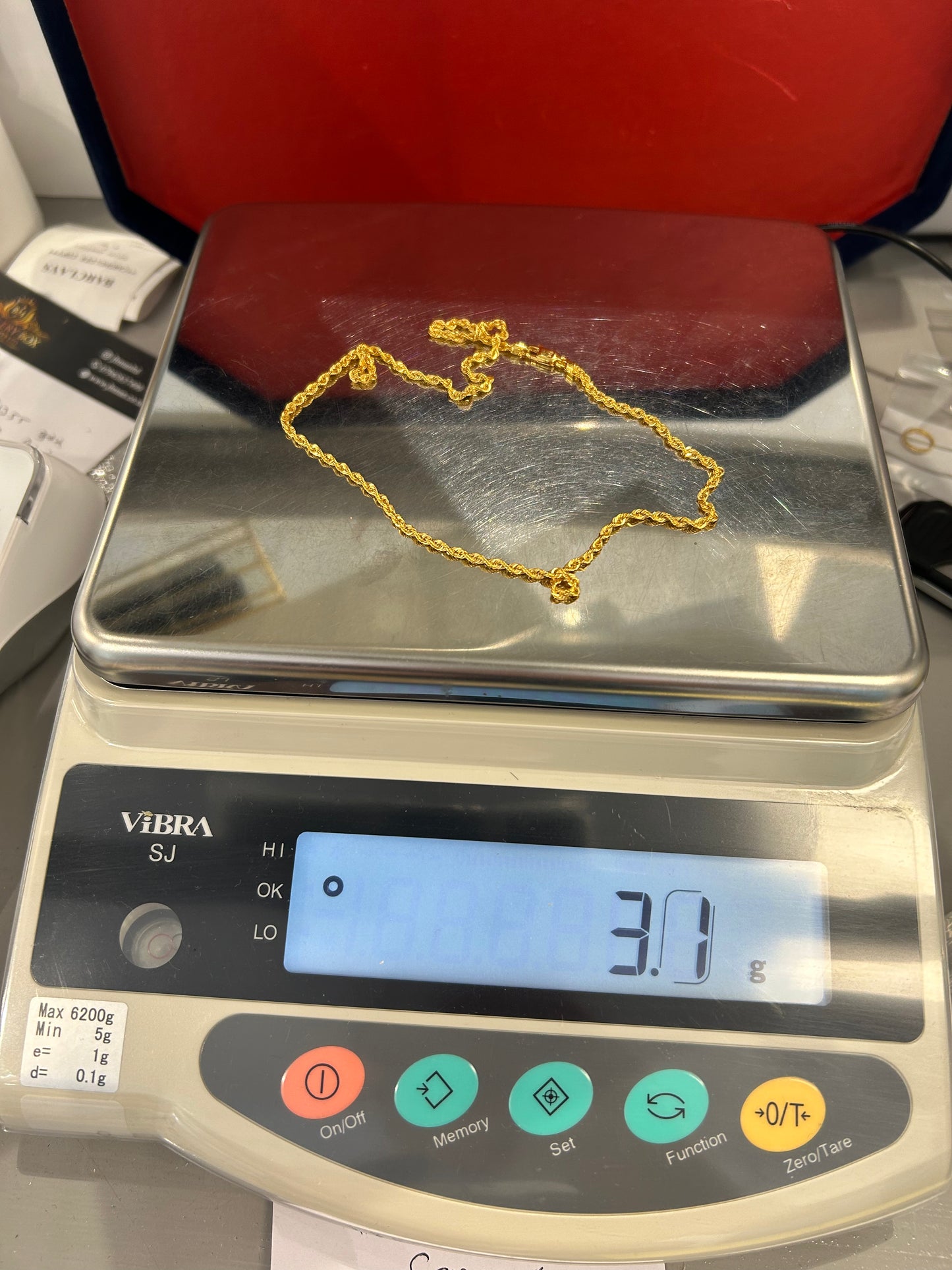22ct Gold Hollow Rope Chain – 3.1g (Hallmarked)
