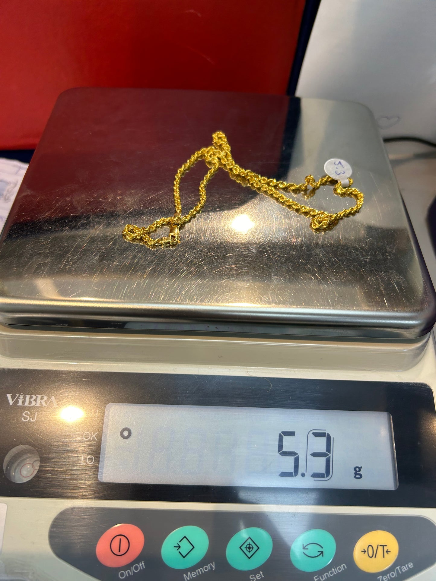 22ct Gold Hollow Rope Chain (5.3g, 18 Inches, Hallmarked)