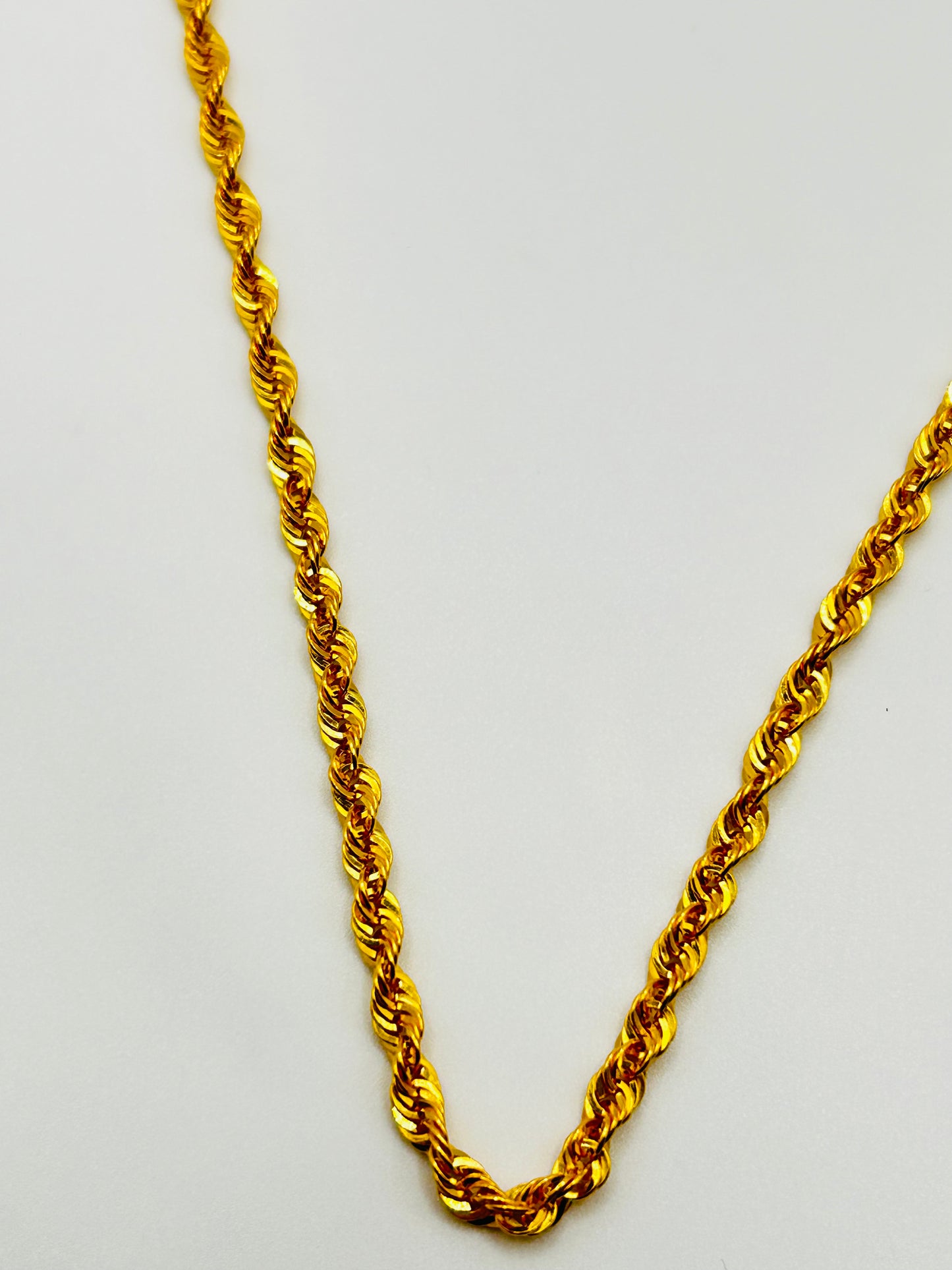 22ct Gold Hollow Rope Chain (7.3g, 20 Inches, Hallmarked)