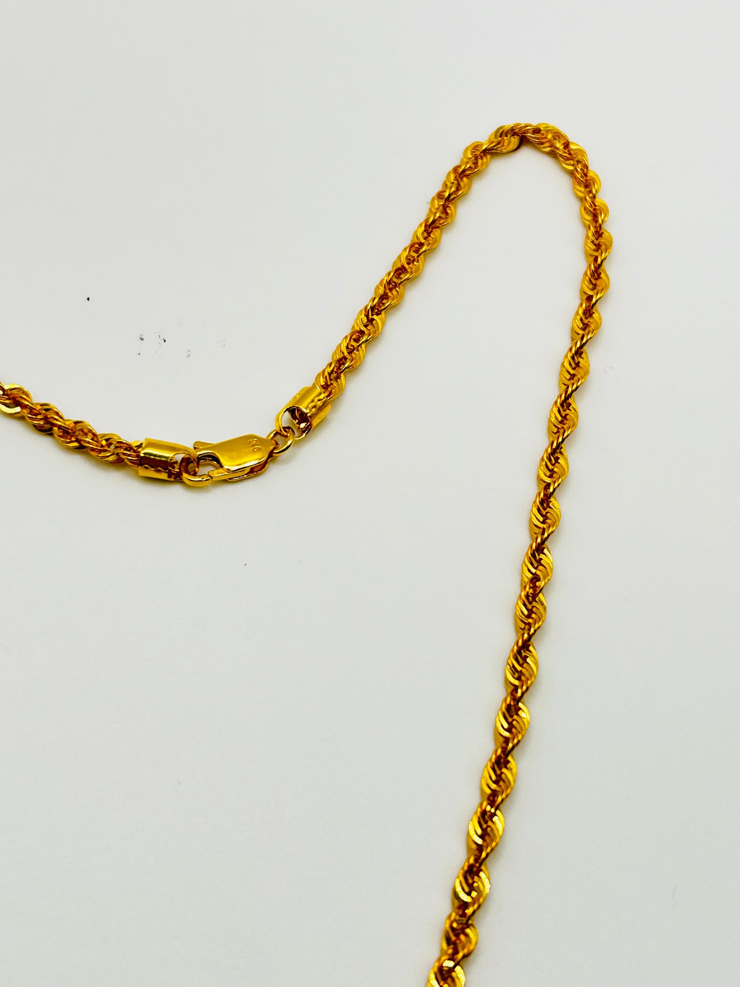 22ct Gold Hollow Rope Chain (7.3g, 20 Inches, Hallmarked)