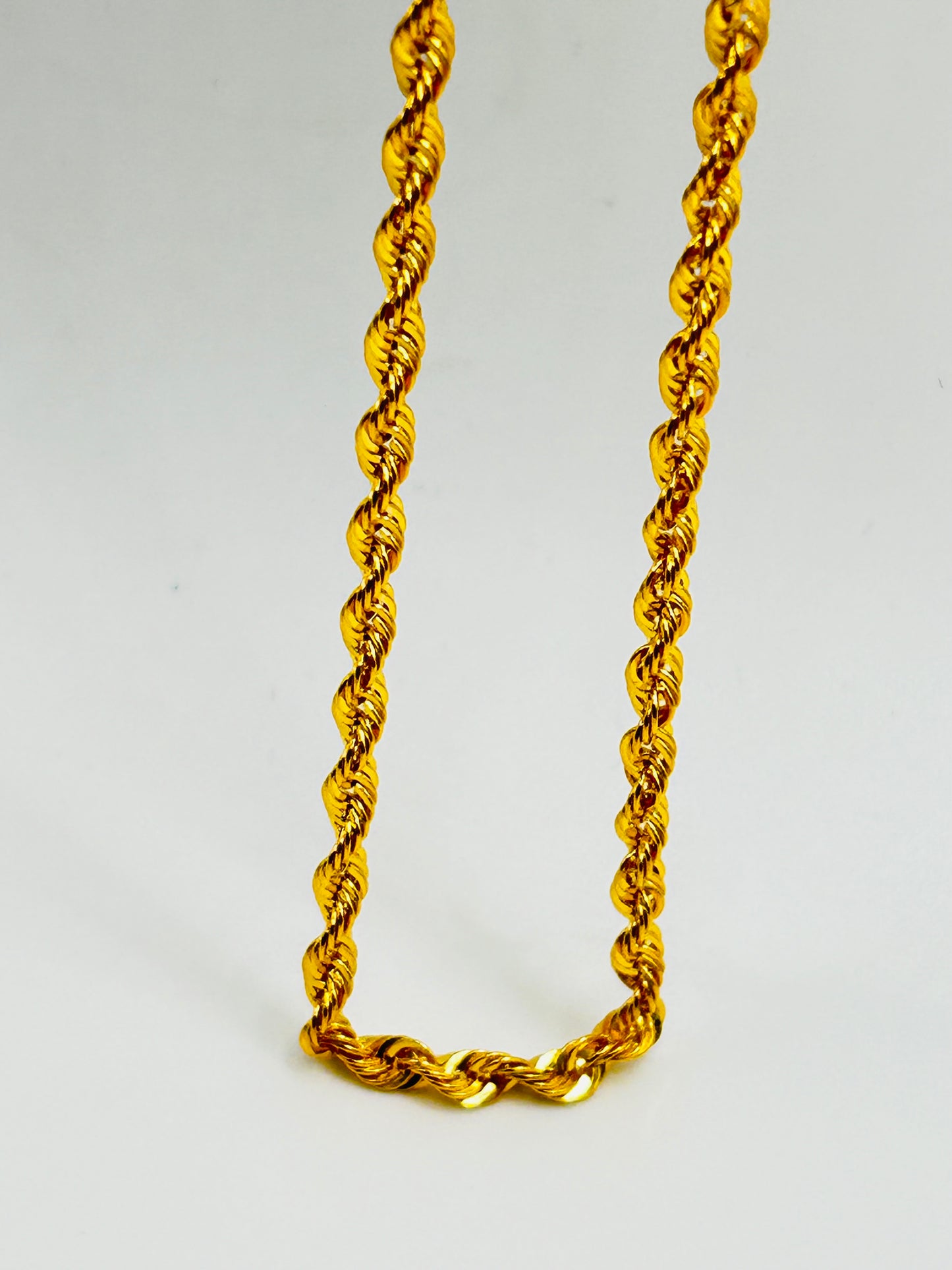 22ct Gold Hollow Rope Chain (7.3g, 20 Inches, Hallmarked)