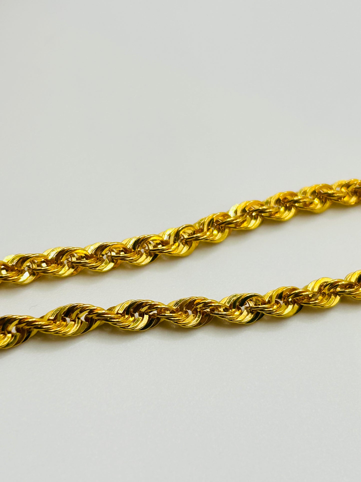 22ct Gold Hollow Rope Chain (7.3g, 20 Inches, Hallmarked)