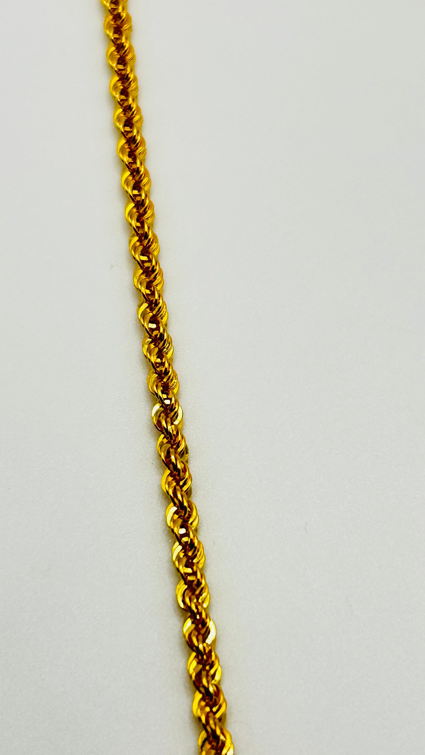 22ct Gold Hollow Rope Chain (5.3g, 18 Inches, Hallmarked)