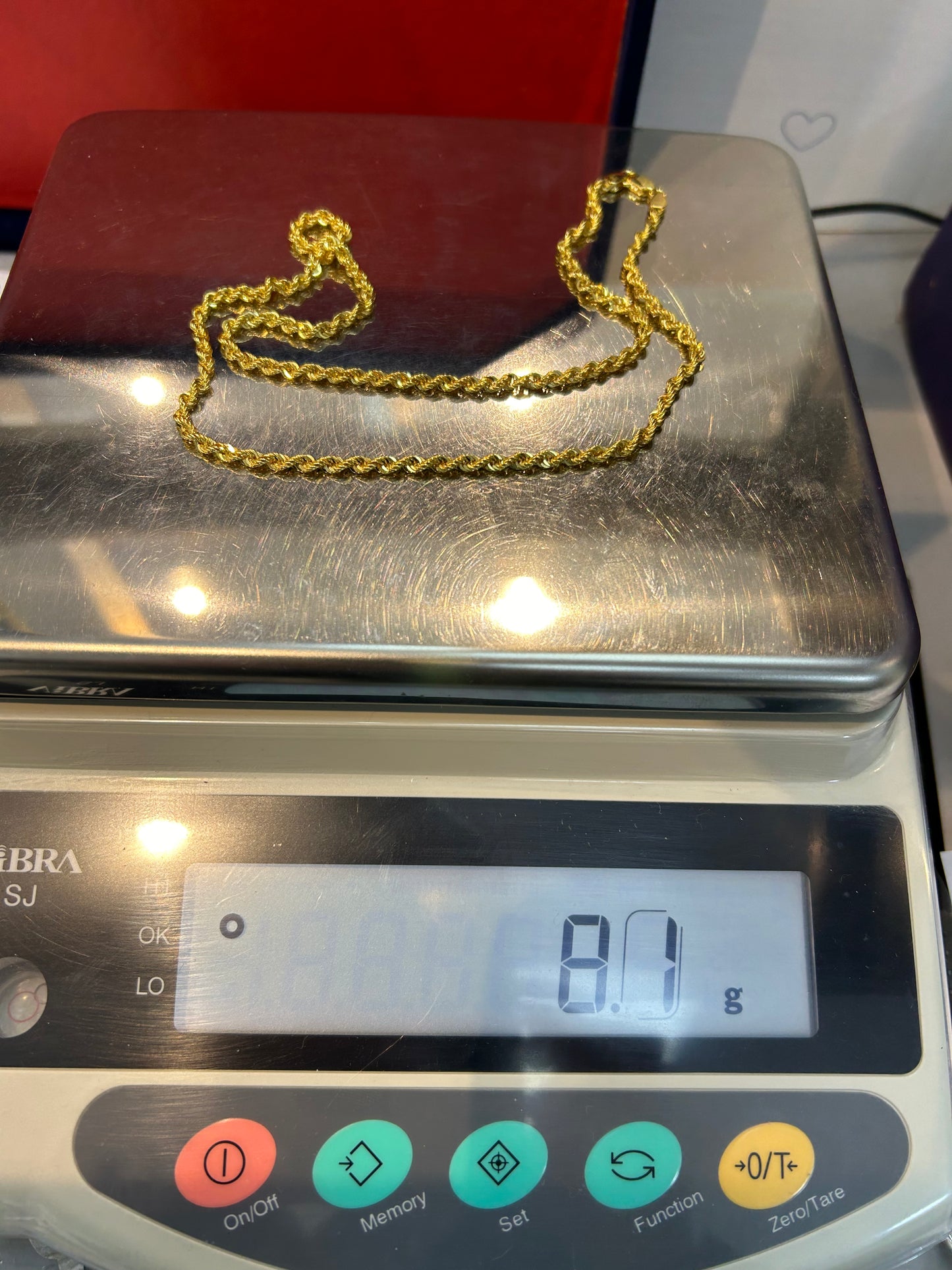 22ct Gold Rope Chain (Hollow) – 8.1g, 20 Inches, Hallmarked