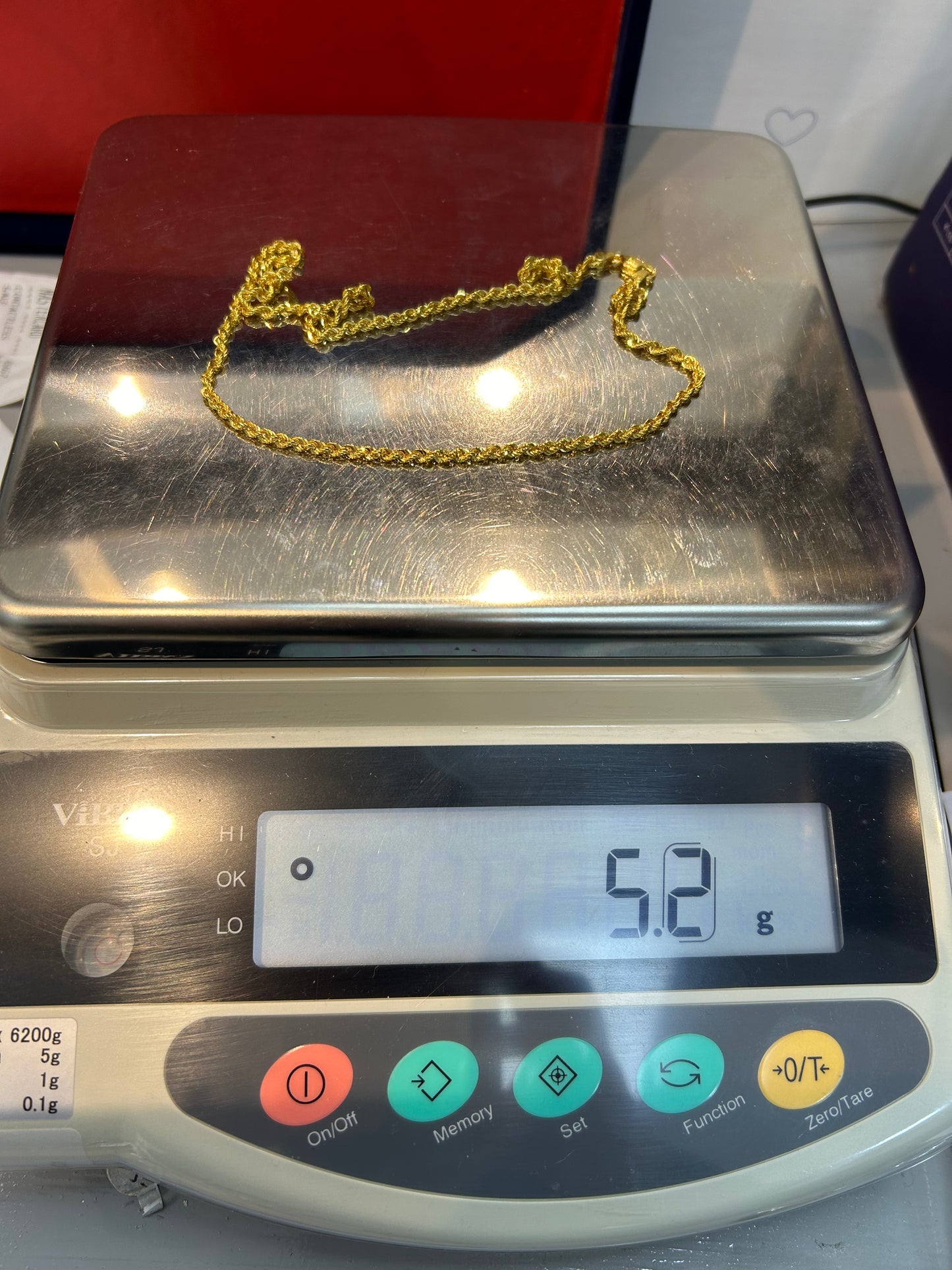 22ct Gold Rope Chain (Hollow) – 5.2g, 18 Inches, Hallmarked