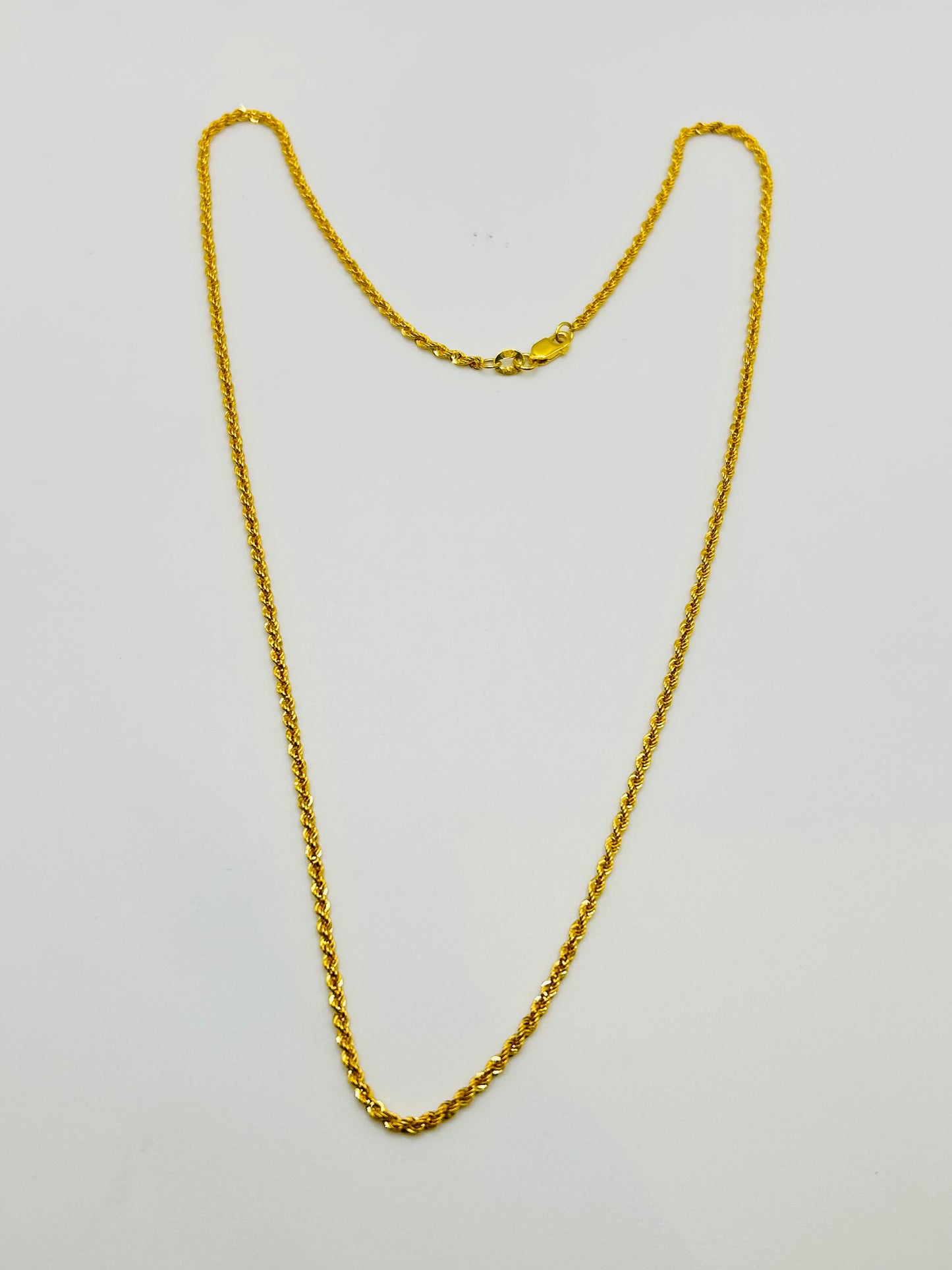 22ct Gold Rope Chain (Hollow) – 3.8g, 20 Inches, Hallmarked