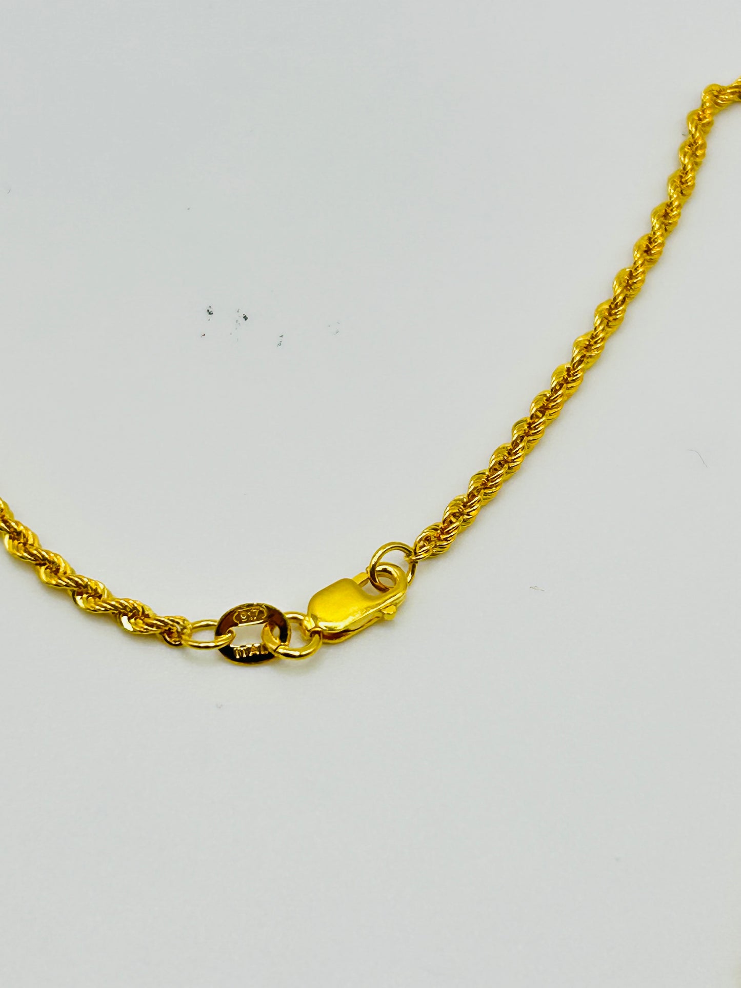 22ct Gold Rope Chain (Hollow) – 3.8g, 20 Inches, Hallmarked