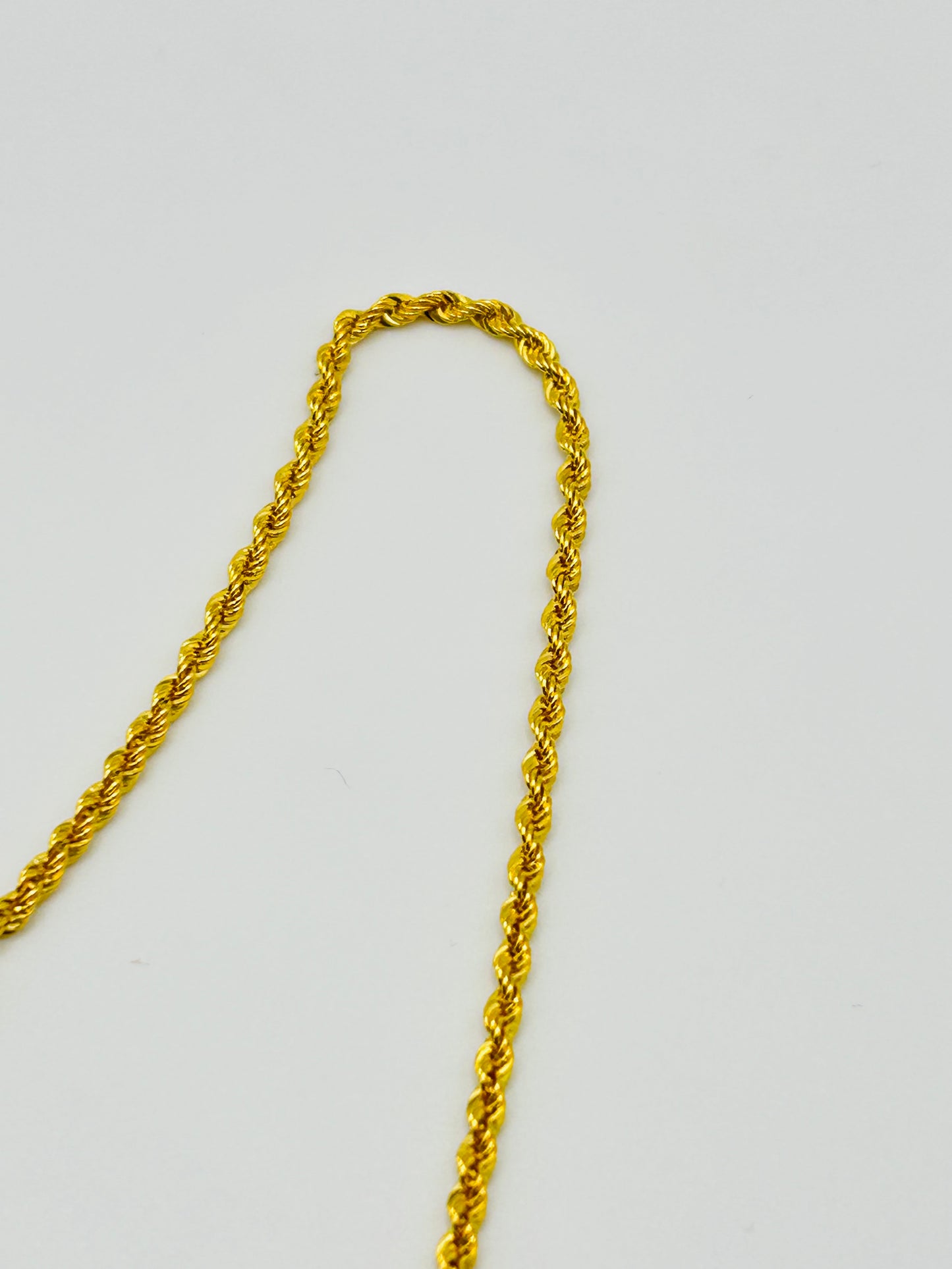 22ct Gold Rope Chain (Hollow) – 3.8g, 20 Inches, Hallmarked