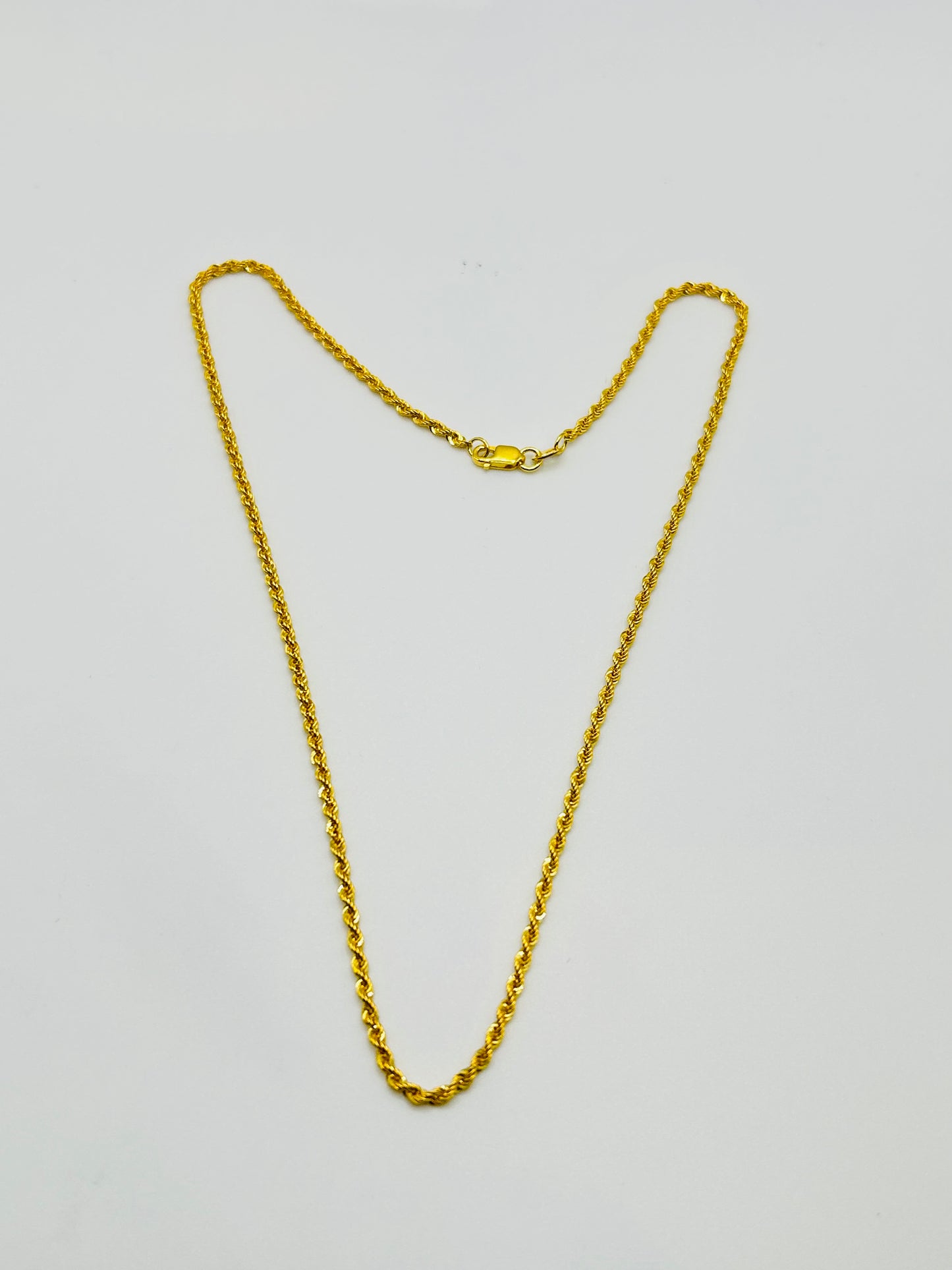 22ct Gold Rope Chain (Hollow) – 3.2g, 16 Inches, Hallmarked