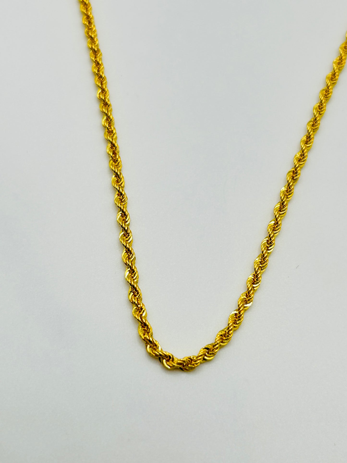 22ct Gold Rope Chain (Hollow) – 3.2g, 16 Inches, Hallmarked