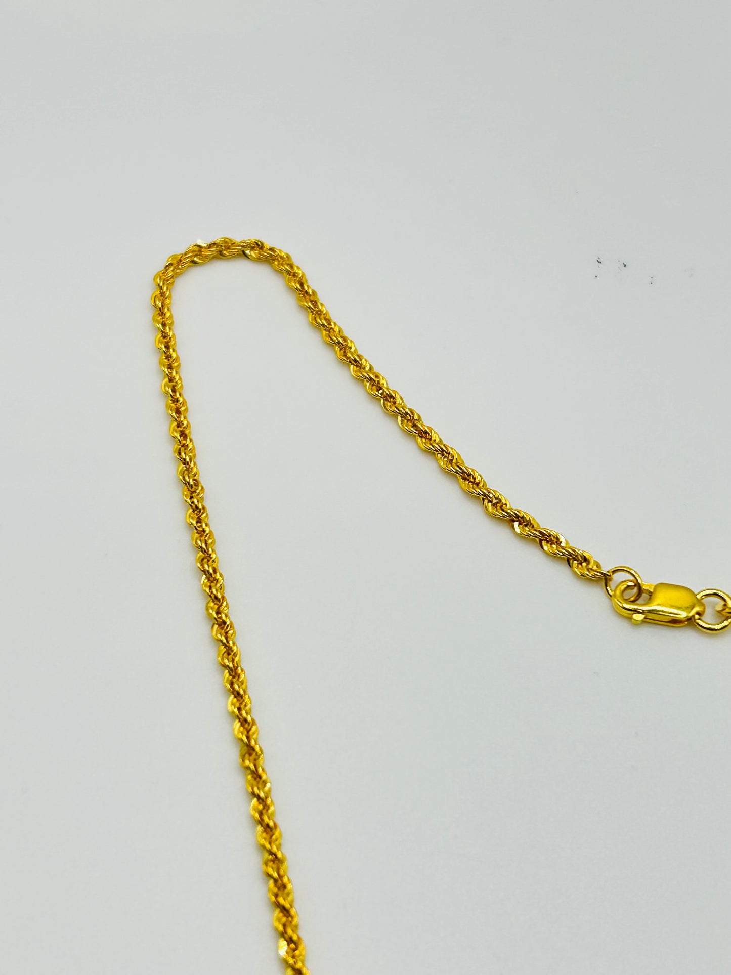 22ct Gold Rope Chain (Hollow) – 3.2g, 16 Inches, Hallmarked