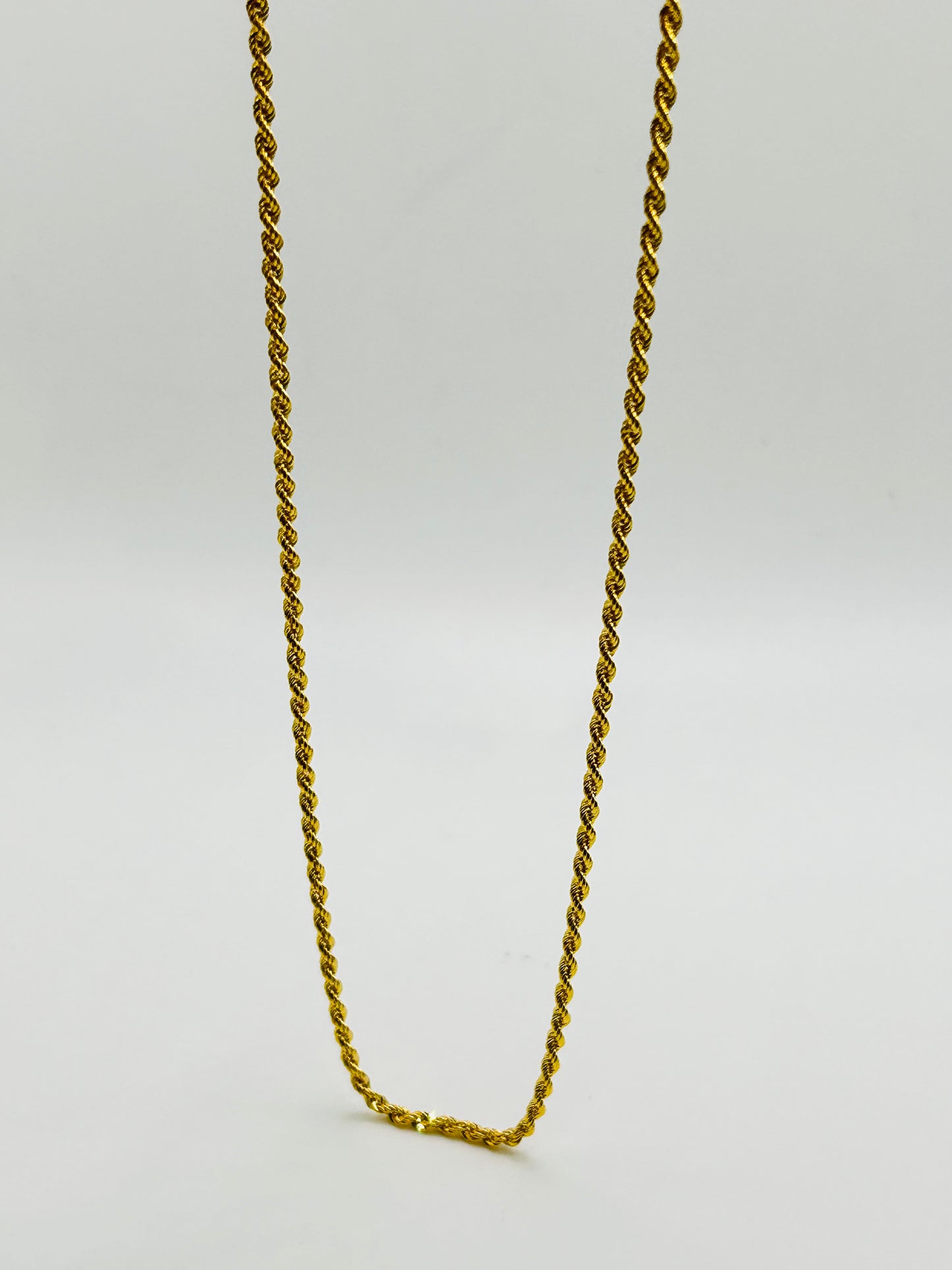 22ct Gold Rope Chain (Hollow) – 3.2g, 16 Inches, Hallmarked