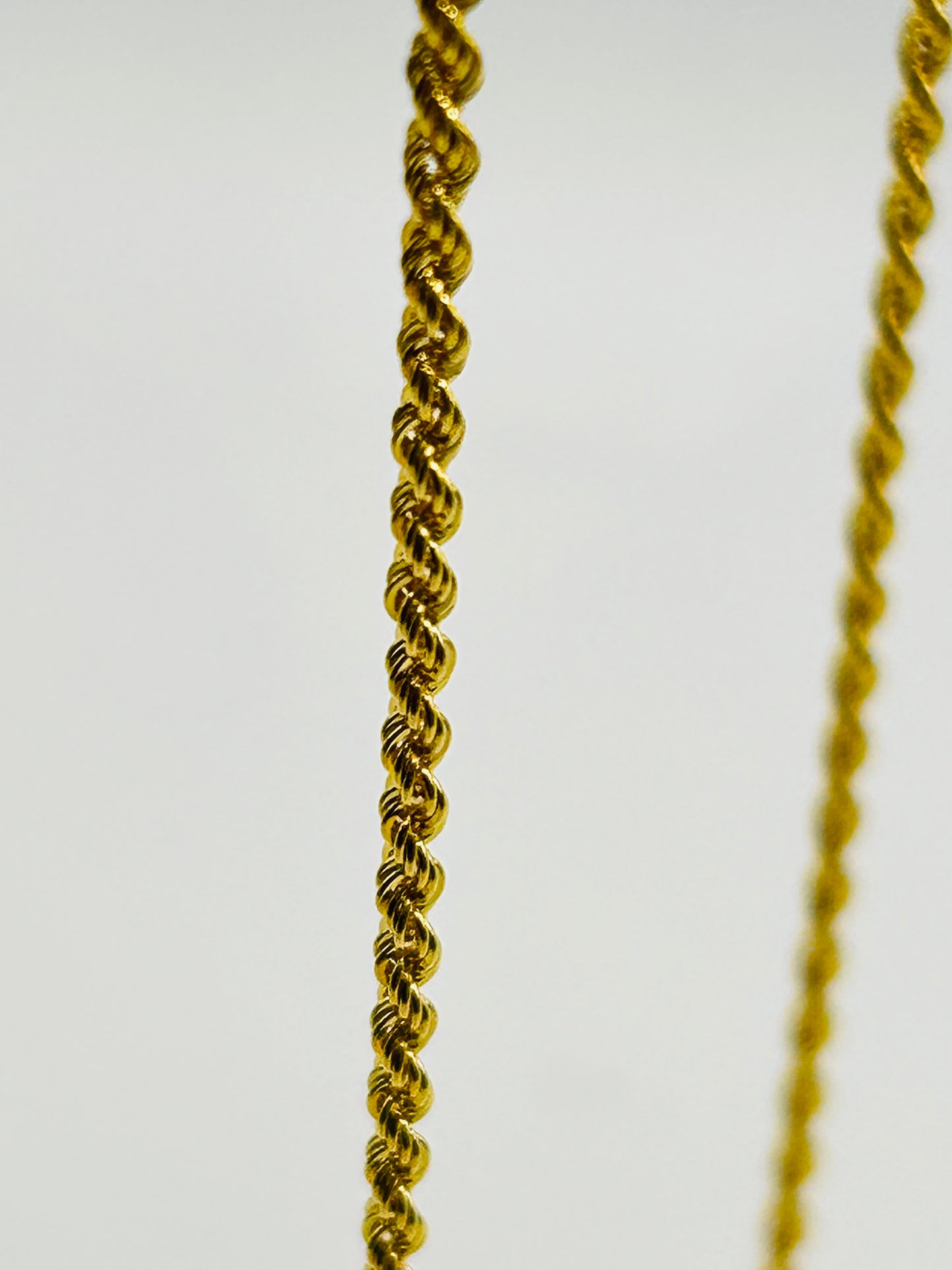 22ct Gold Rope Chain (Hollow) – 3.2g, 16 Inches, Hallmarked