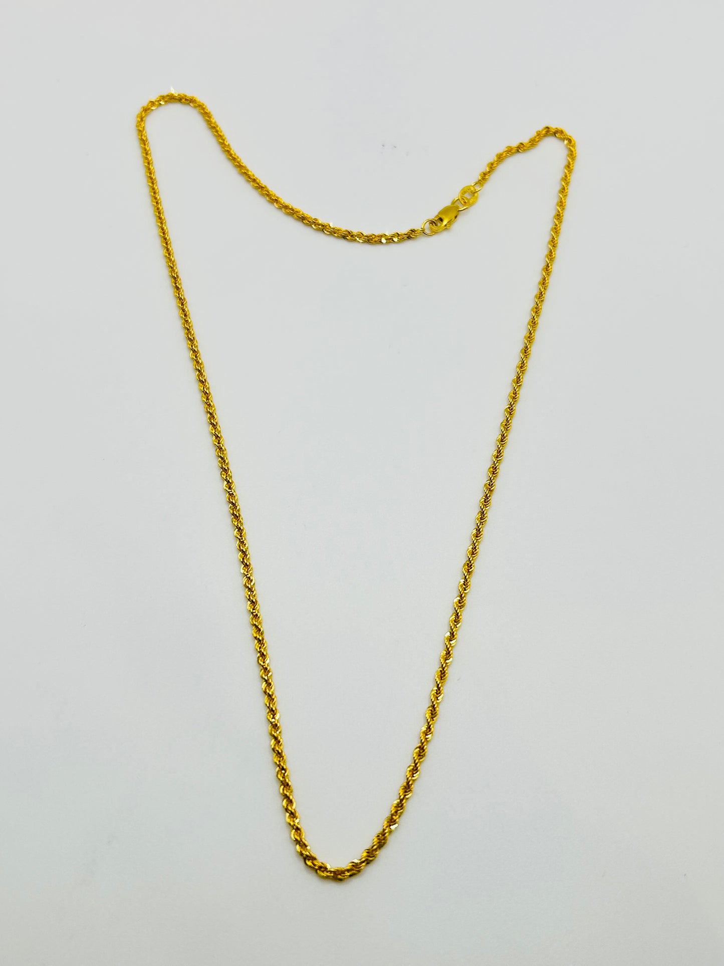 22ct Gold Rope Chain (Hollow) – 3.5g, 18 Inches, Hallmarked
